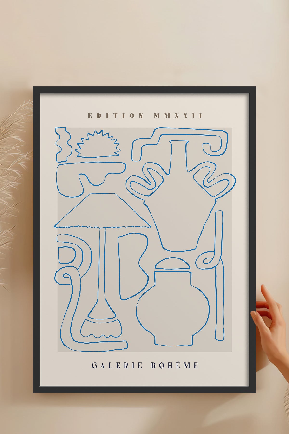 HOMEPACK Ahşap Çerçeveli Tablo Çerçeveli Poster Sanatsal Modern Duvar Dekoru ABSTRACT-147