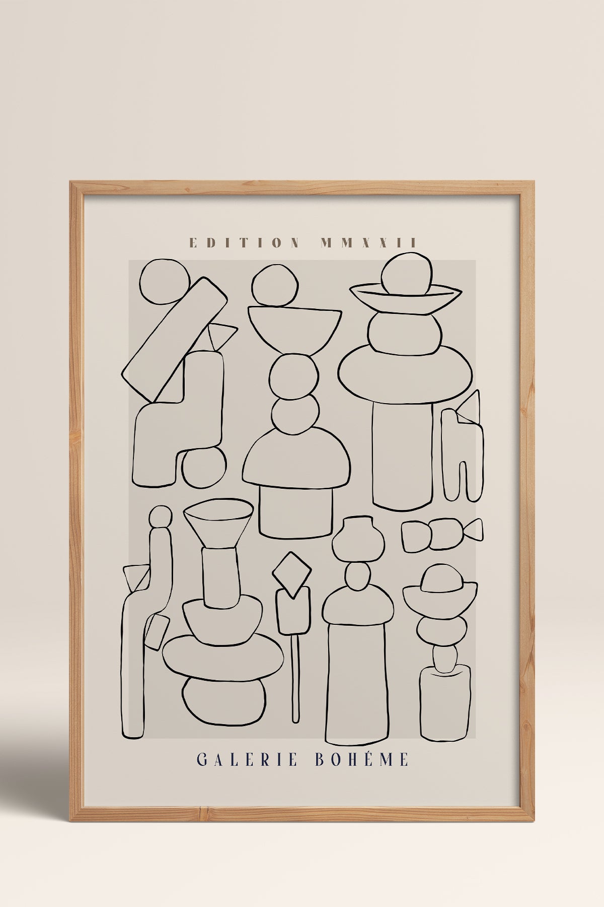 HOMEPACK Ahşap Çerçeveli Tablo Çerçeveli Poster Sanatsal Modern Duvar Dekoru ABSTRACT-148