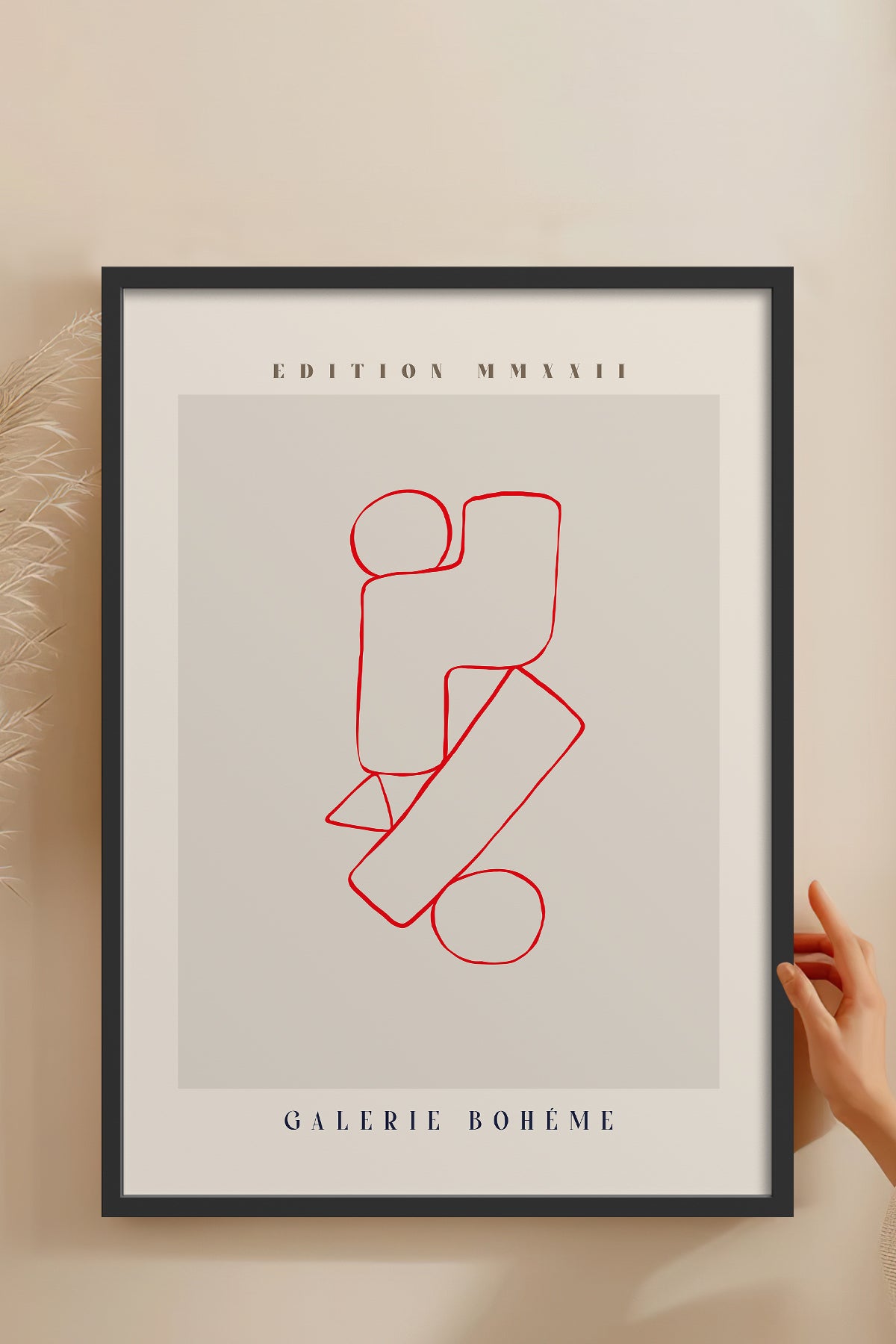 HOMEPACK Ahşap Çerçeveli Tablo Çerçeveli Poster Sanatsal Modern Duvar Dekoru ABSTRACT-149
