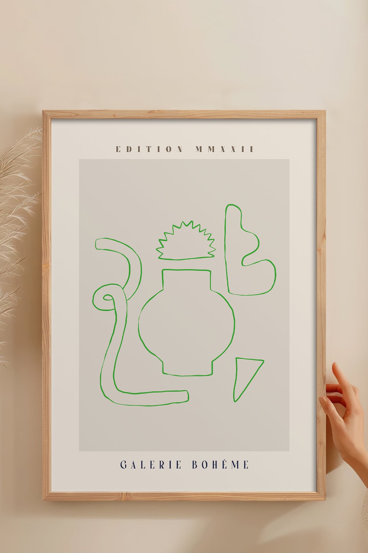 HOMEPACK Ahşap Çerçeveli Tablo Çerçeveli Poster Sanatsal Modern Duvar Dekoru ABSTRACT-150