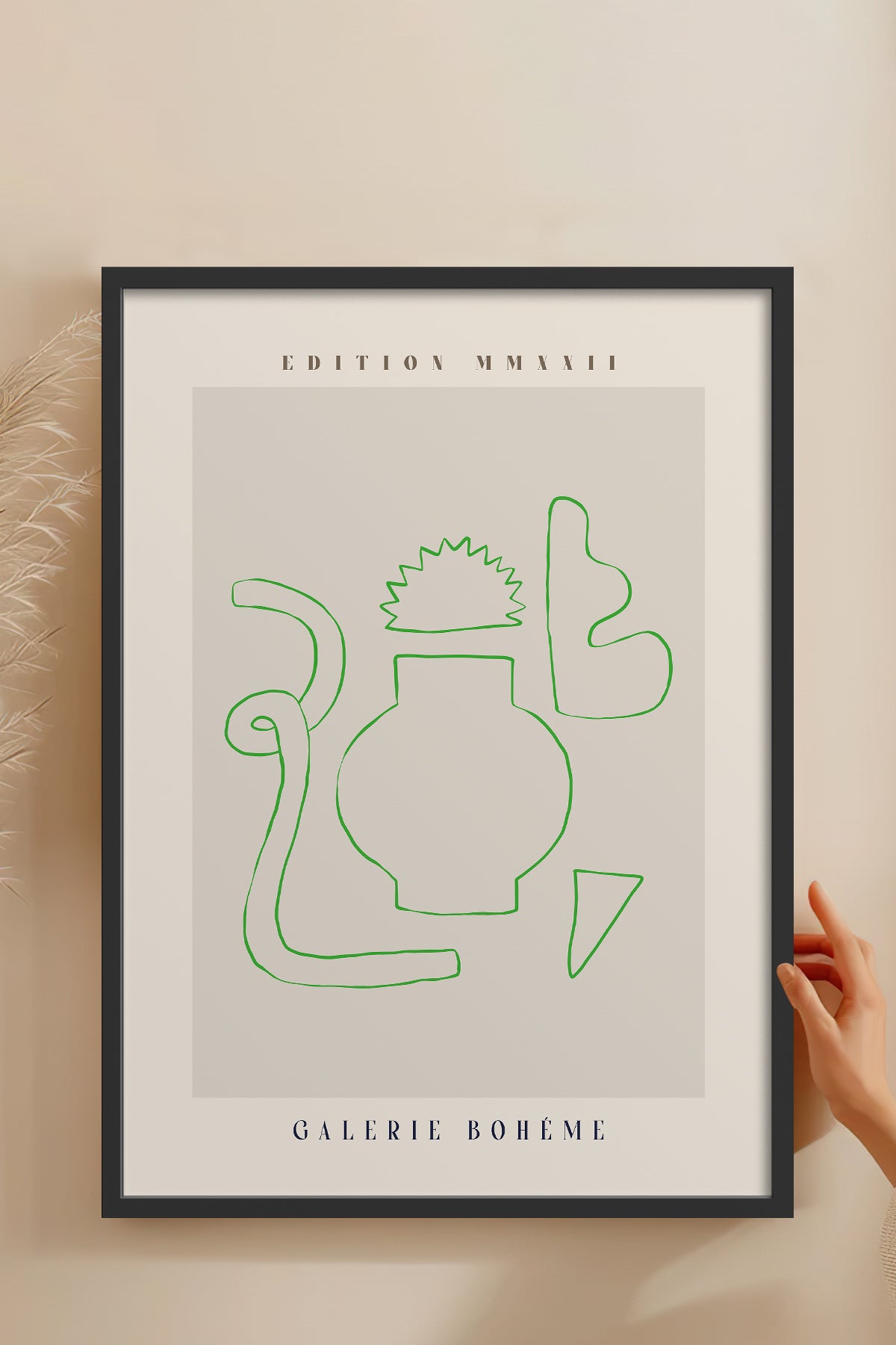 HOMEPACK Ahşap Çerçeveli Tablo Çerçeveli Poster Sanatsal Modern Duvar Dekoru ABSTRACT-150