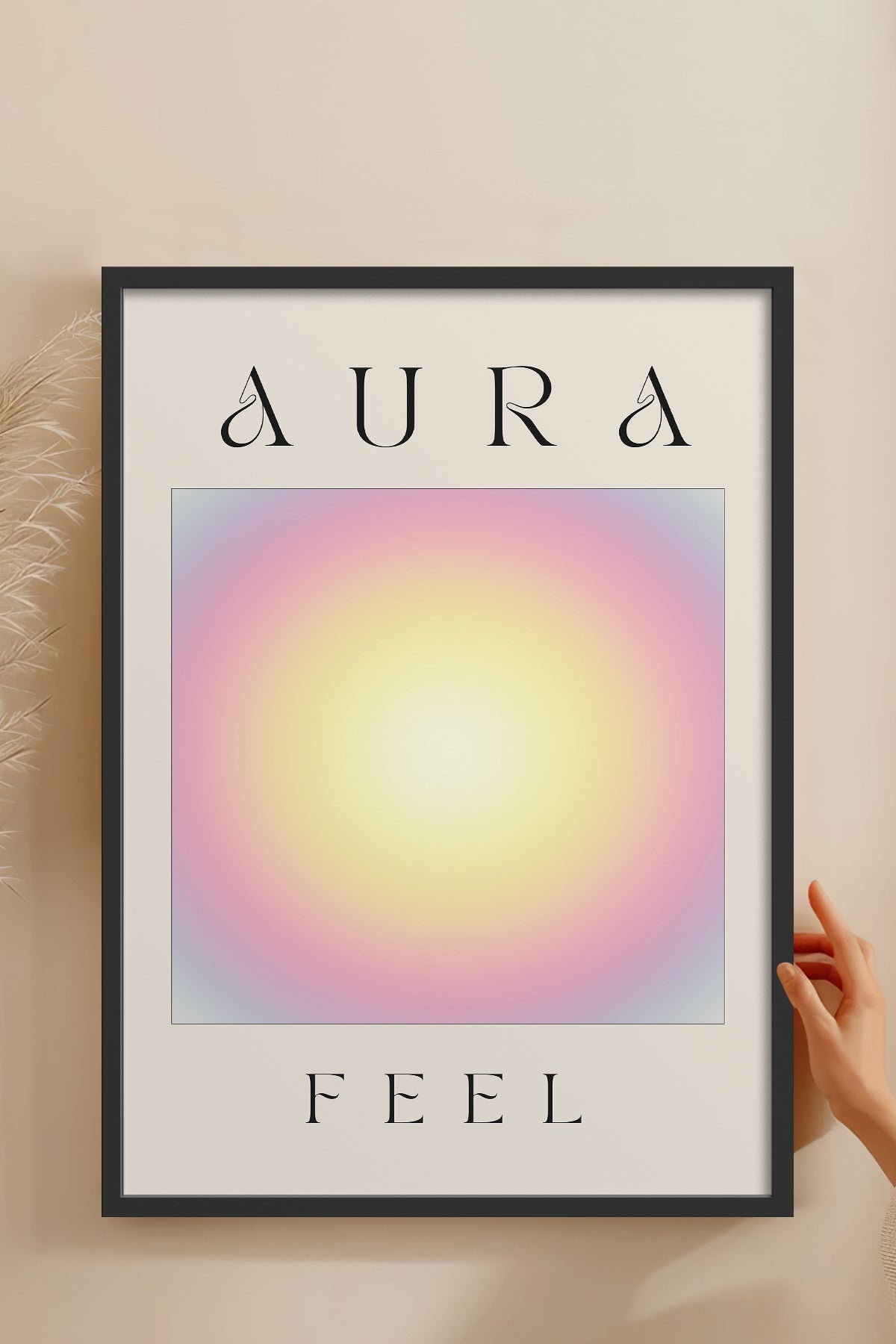 HOMEPACK Ahşap Çerçeveli Tablo Çerçeveli Poster Sanatsal Modern Duvar Dekoru ABSTRACT-152