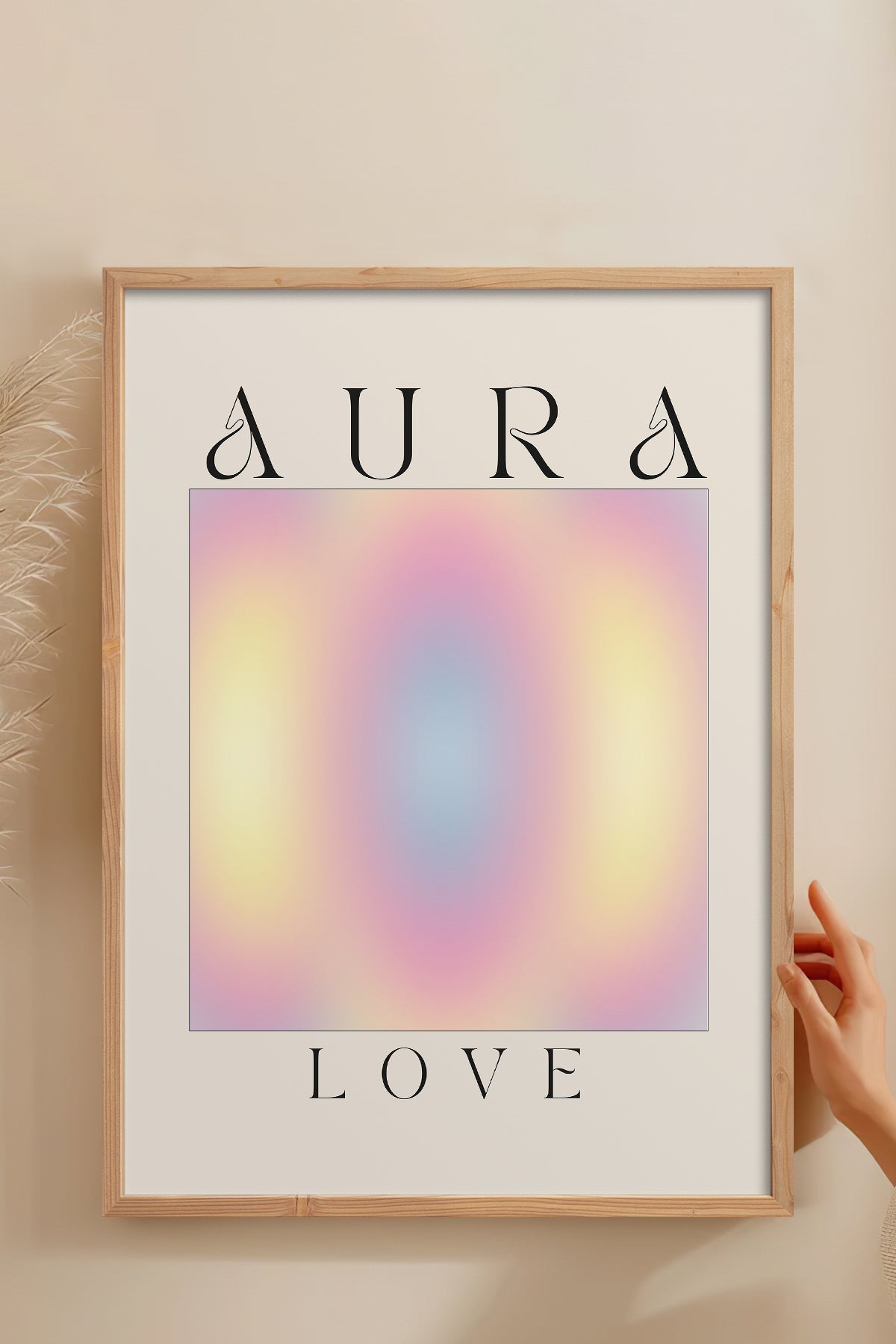 HOMEPACK Ahşap Çerçeveli Tablo Çerçeveli Poster Sanatsal Modern Duvar Dekoru ABSTRACT-154