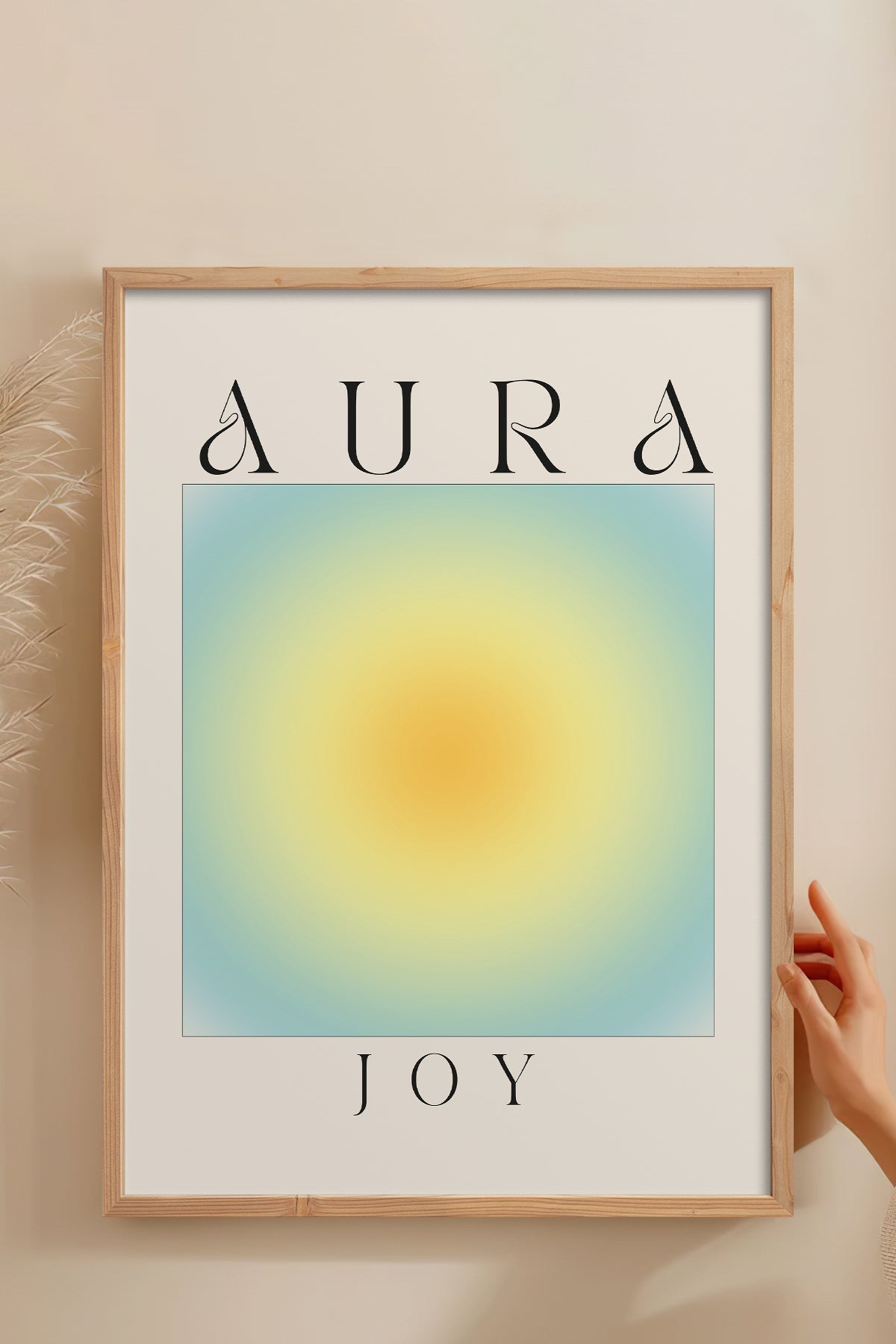 HOMEPACK Ahşap Çerçeveli Tablo Çerçeveli Poster Sanatsal Modern Duvar Dekoru ABSTRACT-158