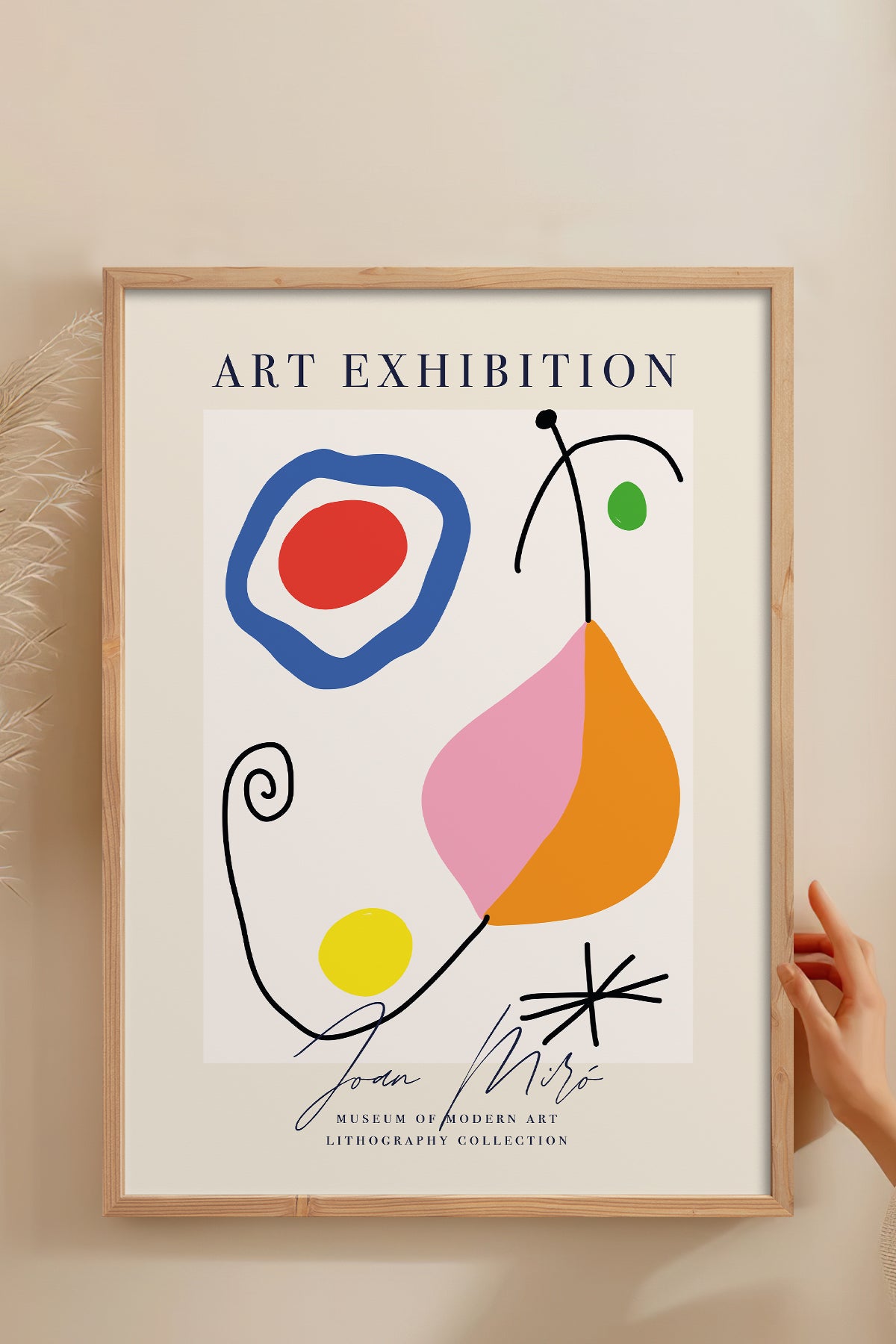 HOMEPACK Ahşap Çerçeveli Tablo Çerçeveli Poster Sanatsal Modern Duvar Dekoru ABSTRACT-16