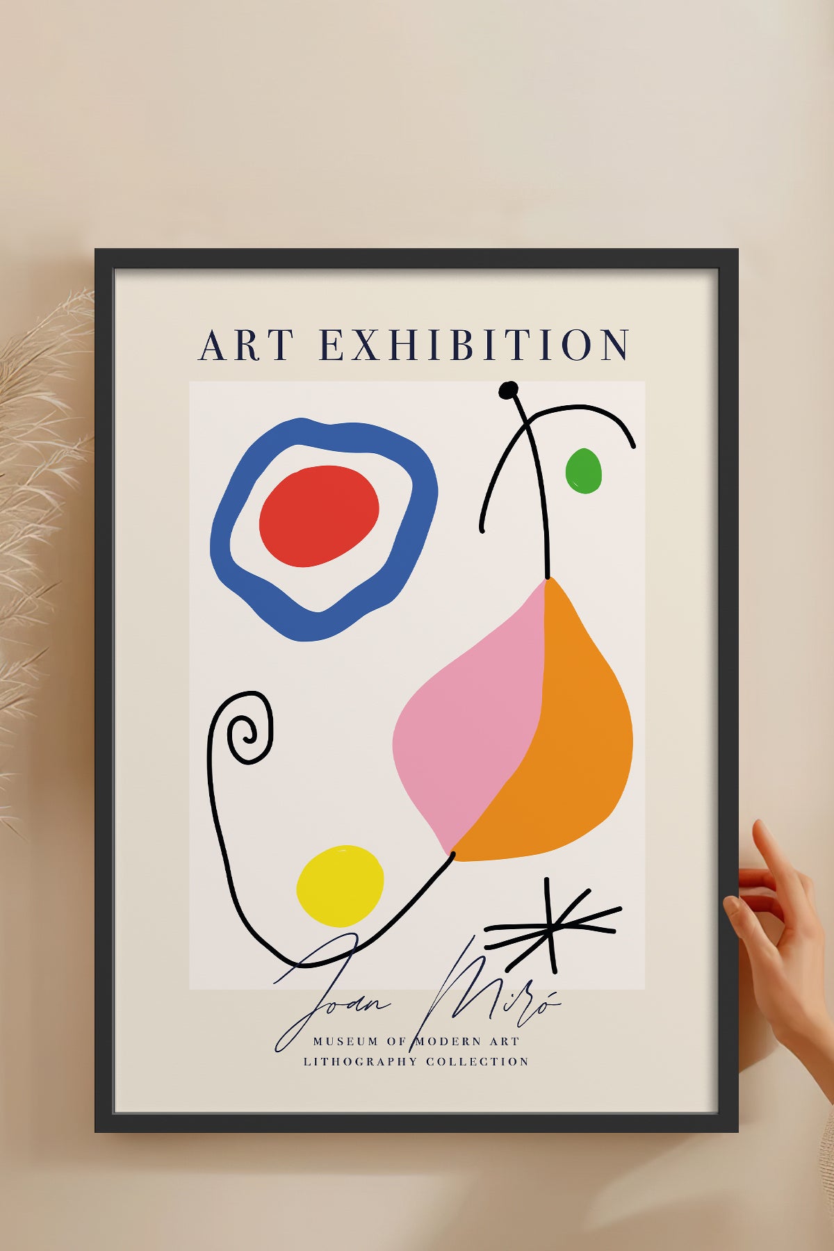 HOMEPACK Ahşap Çerçeveli Tablo Çerçeveli Poster Sanatsal Modern Duvar Dekoru ABSTRACT-16