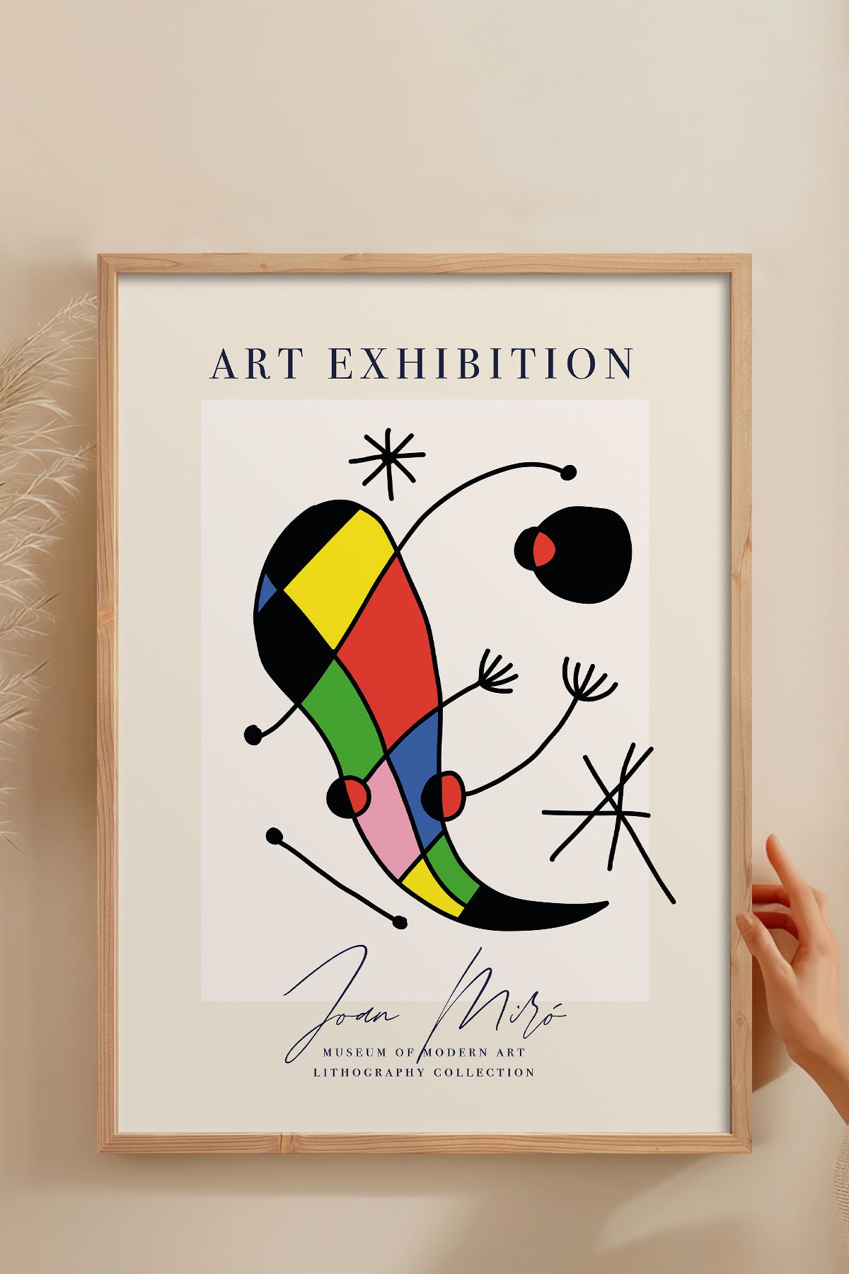 HOMEPACK Ahşap Çerçeveli Tablo Çerçeveli Poster Sanatsal Modern Duvar Dekoru ABSTRACT-19