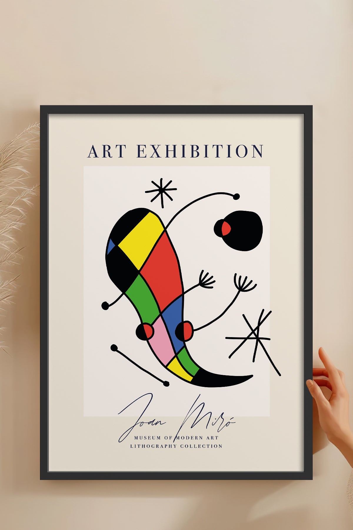 HOMEPACK Ahşap Çerçeveli Tablo Çerçeveli Poster Sanatsal Modern Duvar Dekoru ABSTRACT-19
