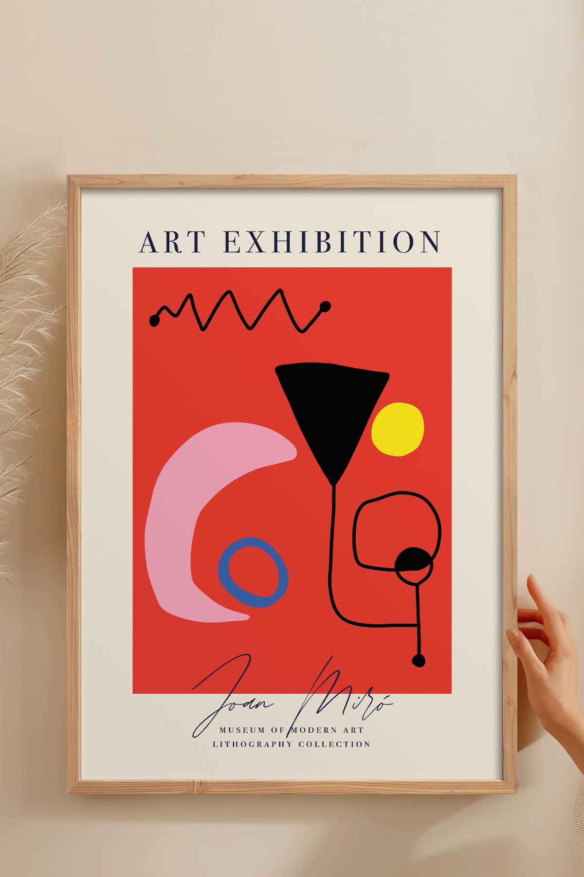 HOMEPACK Ahşap Çerçeveli Tablo Çerçeveli Poster Sanatsal Modern Duvar Dekoru ABSTRACT-20