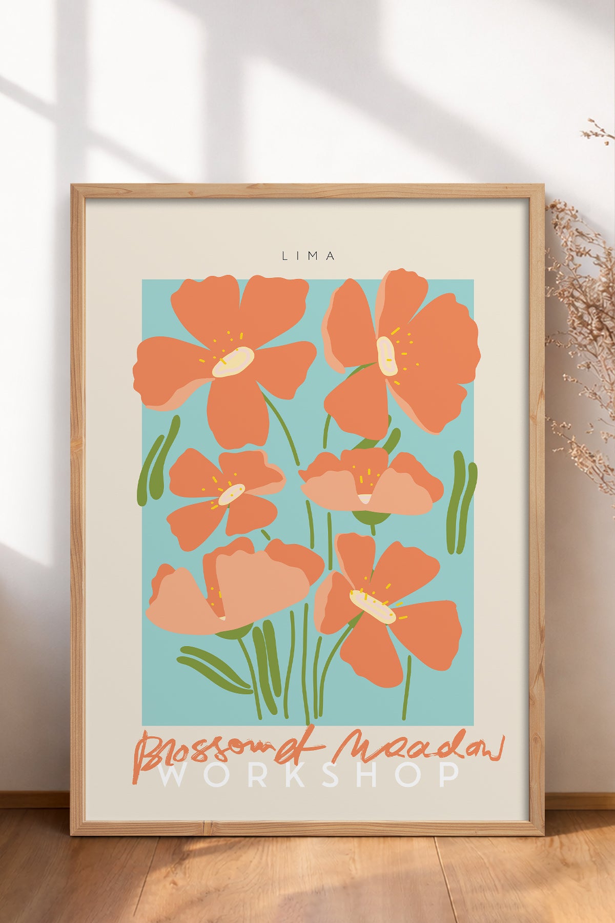 HOMEPACK Ahşap Çerçeveli Tablo Çerçeveli Poster Sanatsal Modern Duvar Dekoru ABSTRACT-25