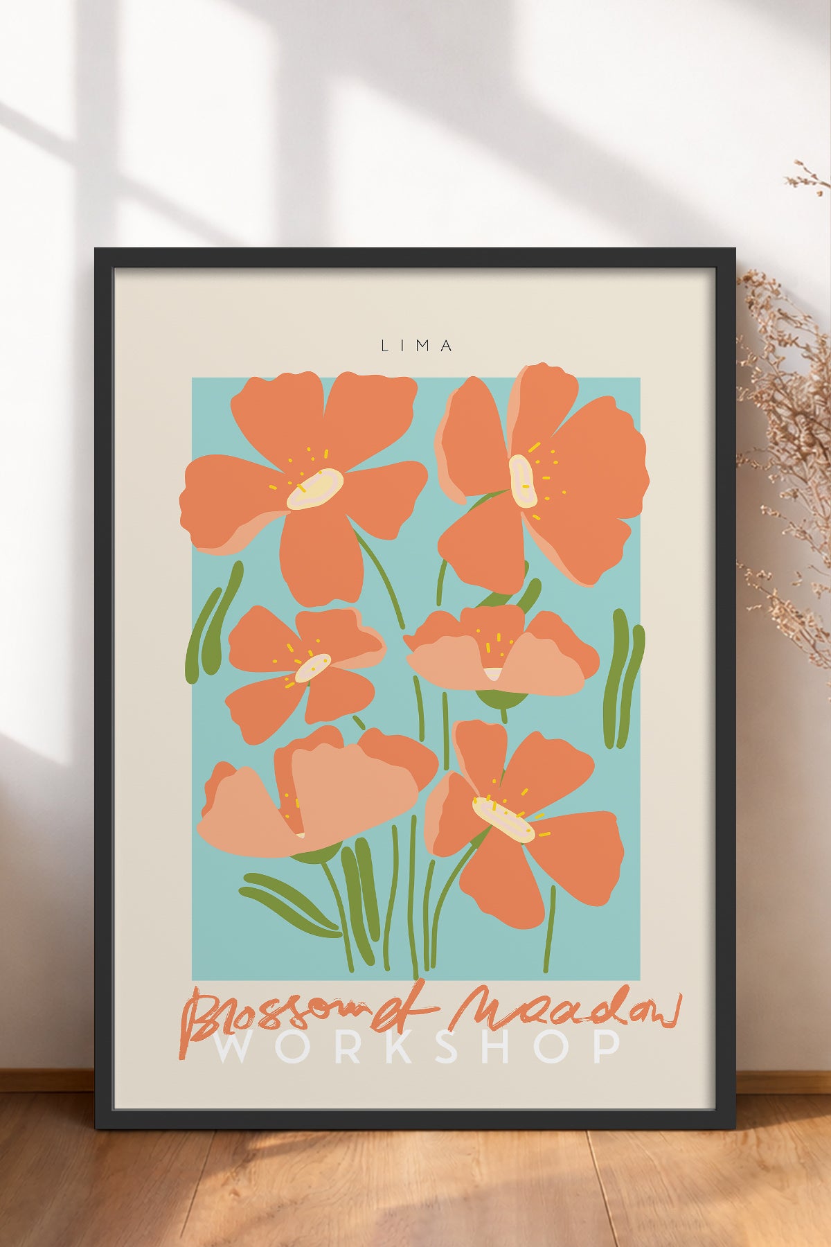 HOMEPACK Ahşap Çerçeveli Tablo Çerçeveli Poster Sanatsal Modern Duvar Dekoru ABSTRACT-25