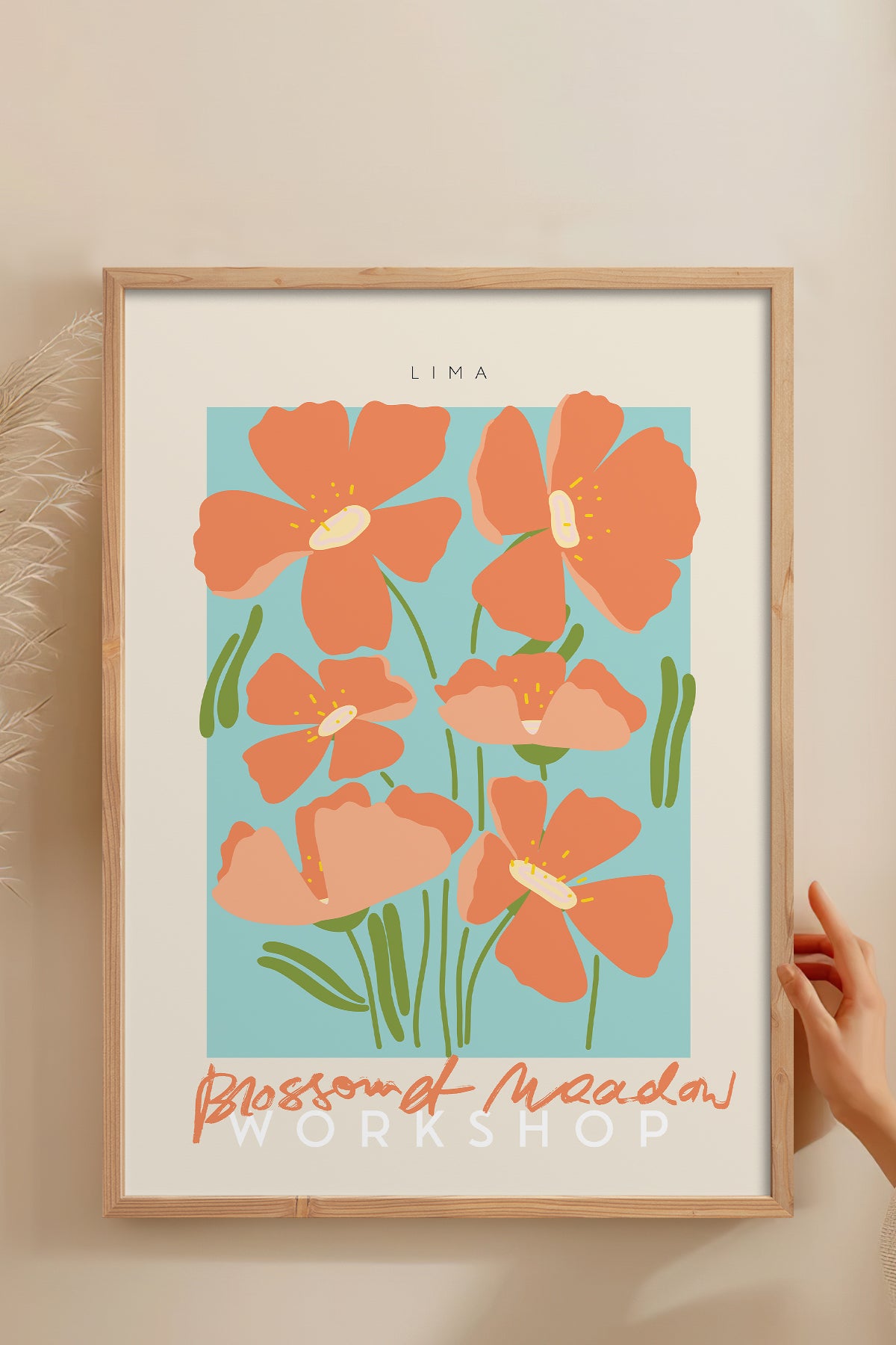 HOMEPACK Ahşap Çerçeveli Tablo Çerçeveli Poster Sanatsal Modern Duvar Dekoru ABSTRACT-25