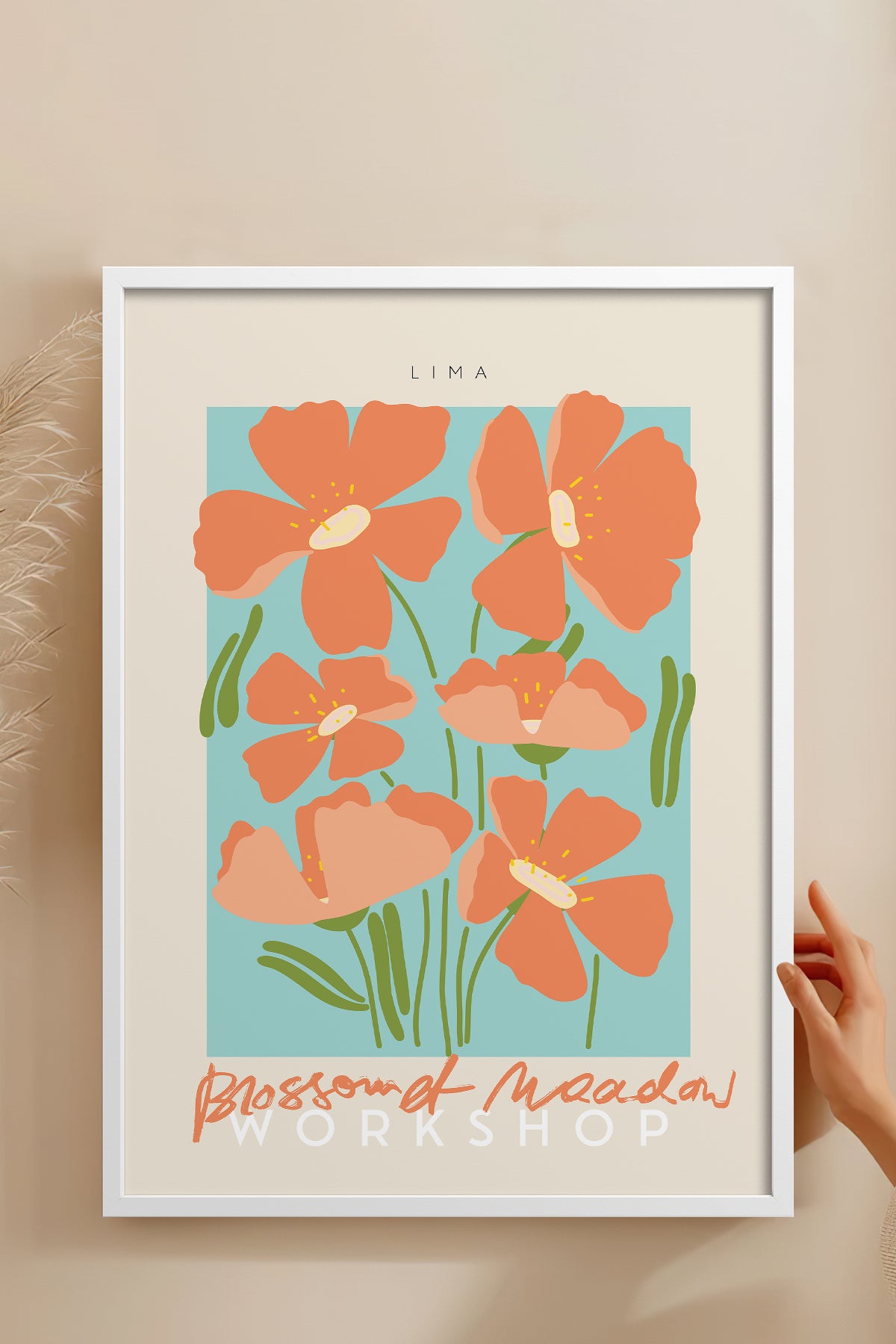 HOMEPACK Ahşap Çerçeveli Tablo Çerçeveli Poster Sanatsal Modern Duvar Dekoru ABSTRACT-25