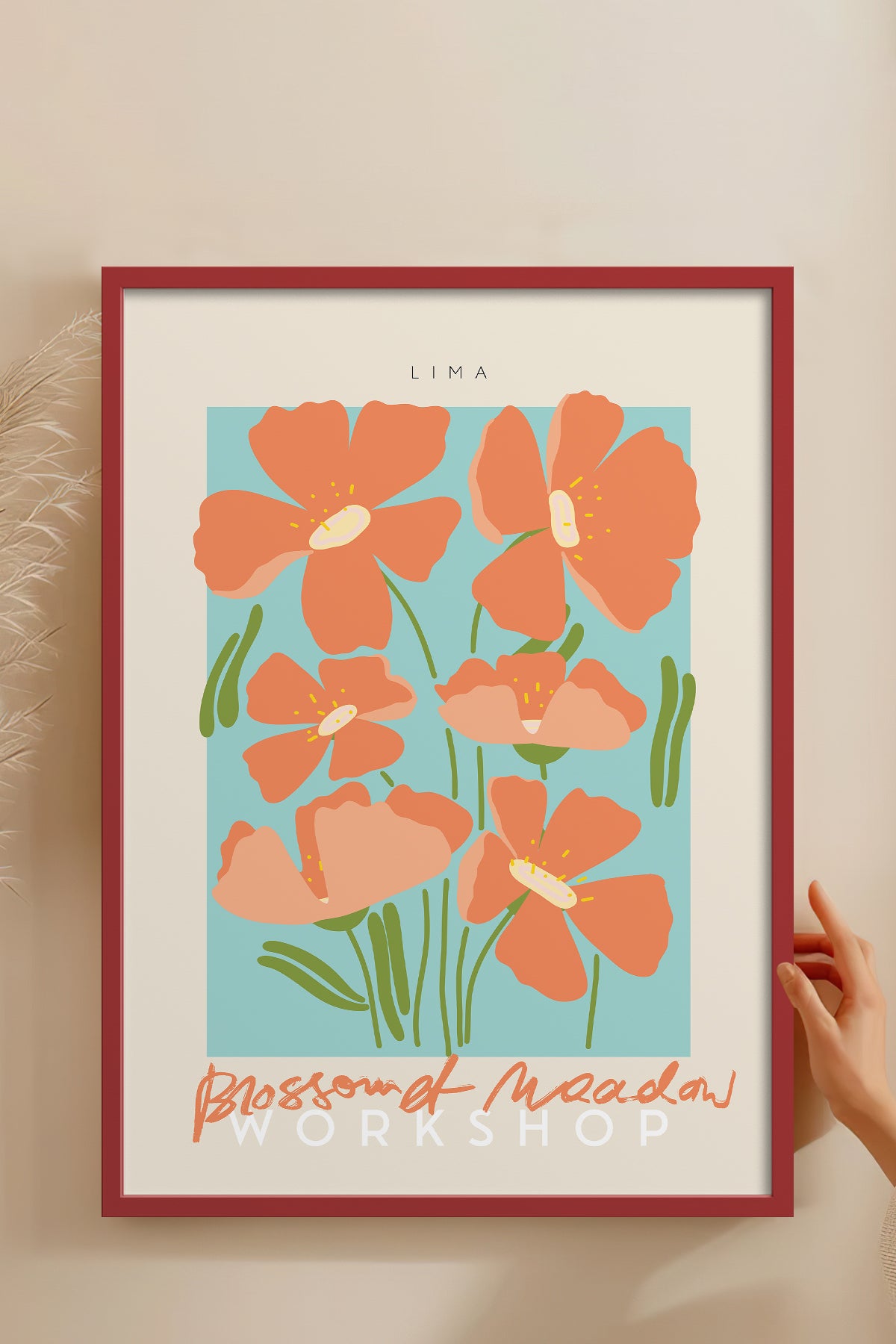 HOMEPACK Ahşap Çerçeveli Tablo Çerçeveli Poster Sanatsal Modern Duvar Dekoru ABSTRACT-25
