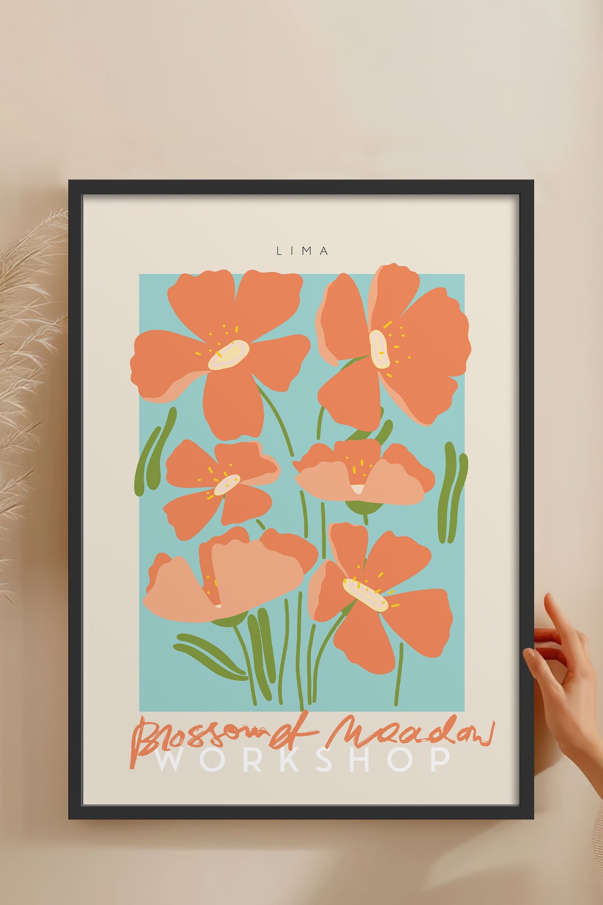 HOMEPACK Ahşap Çerçeveli Tablo Çerçeveli Poster Sanatsal Modern Duvar Dekoru ABSTRACT-25