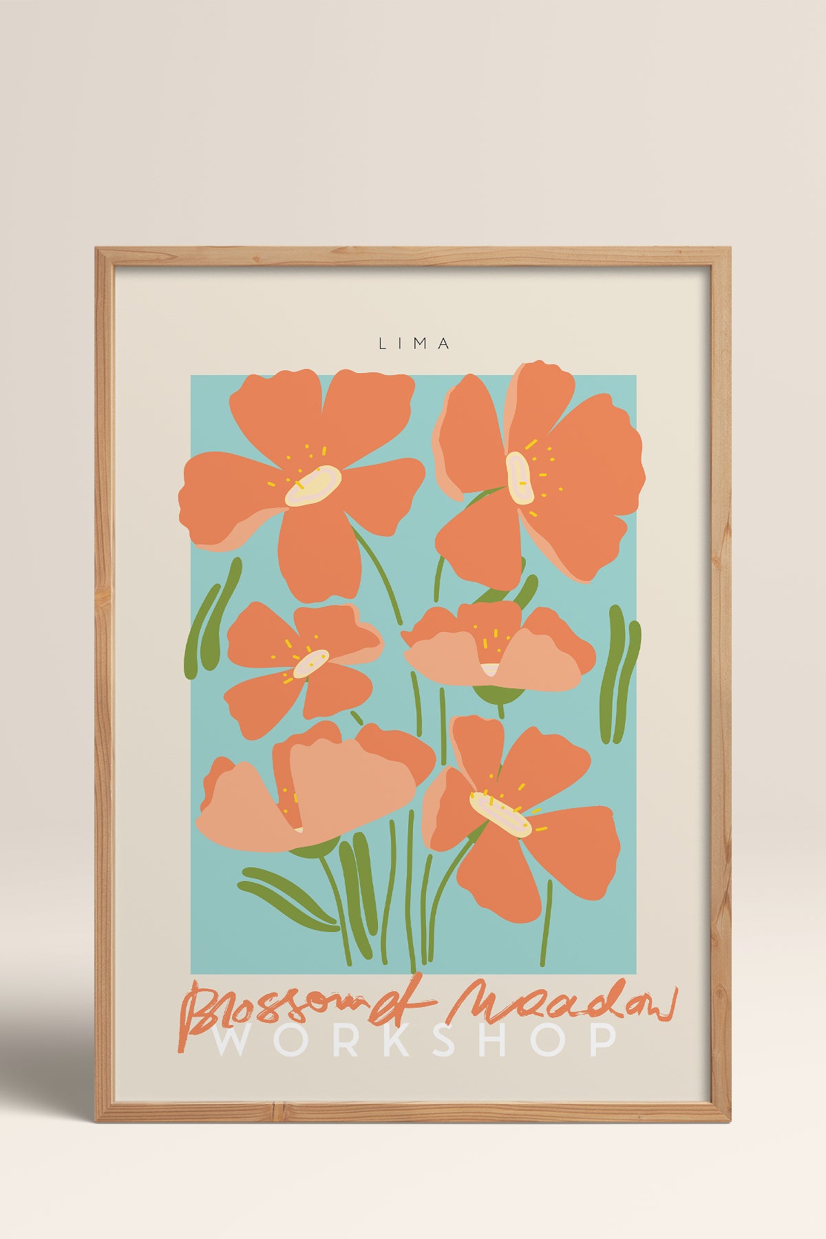 HOMEPACK Ahşap Çerçeveli Tablo Çerçeveli Poster Sanatsal Modern Duvar Dekoru ABSTRACT-25