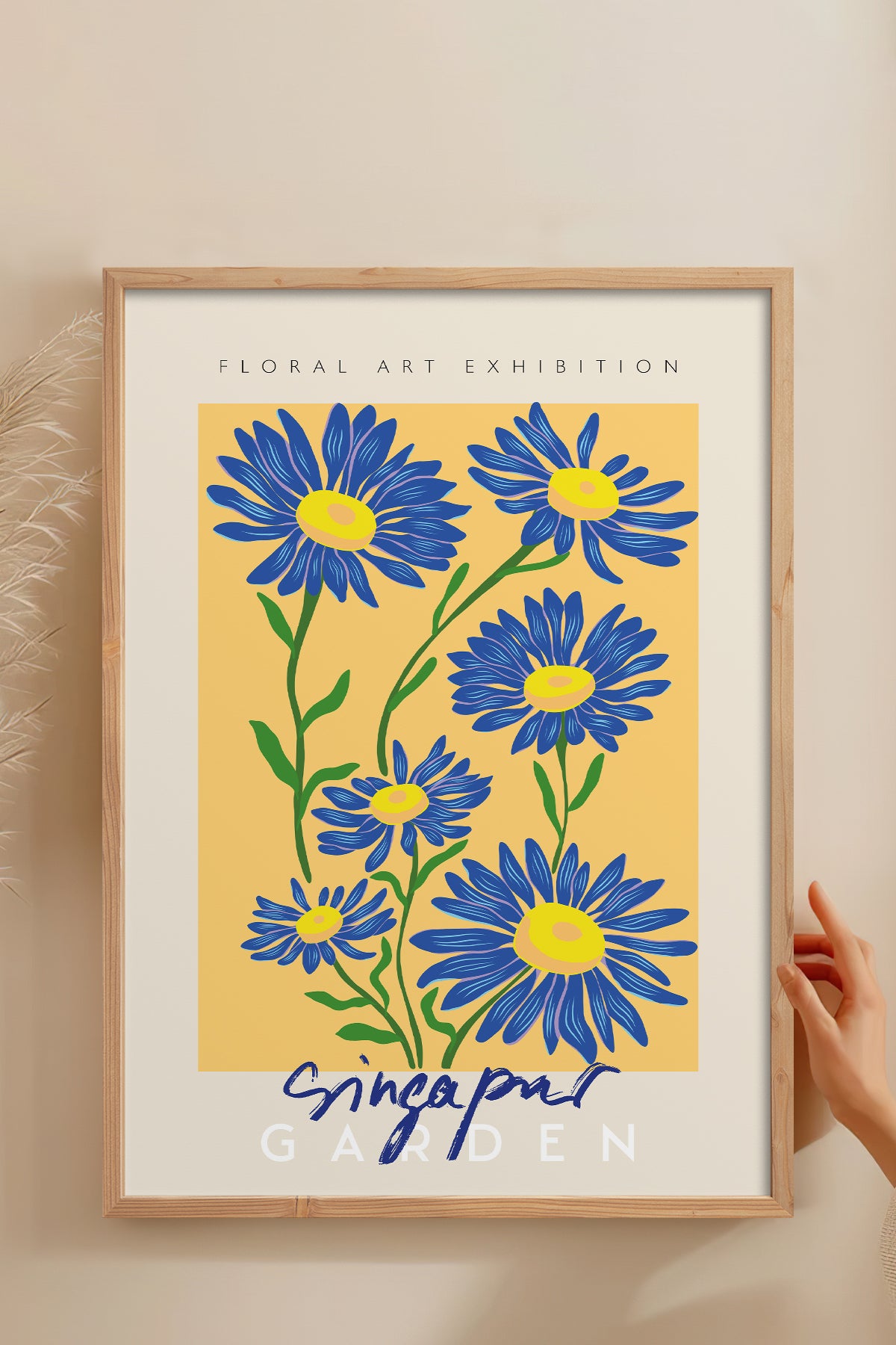 HOMEPACK Ahşap Çerçeveli Tablo Çerçeveli Poster Sanatsal Modern Duvar Dekoru ABSTRACT-32