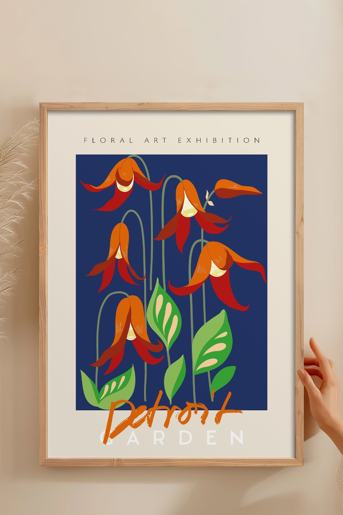 HOMEPACK Ahşap Çerçeveli Tablo Çerçeveli Poster Sanatsal Modern Duvar Dekoru ABSTRACT-34