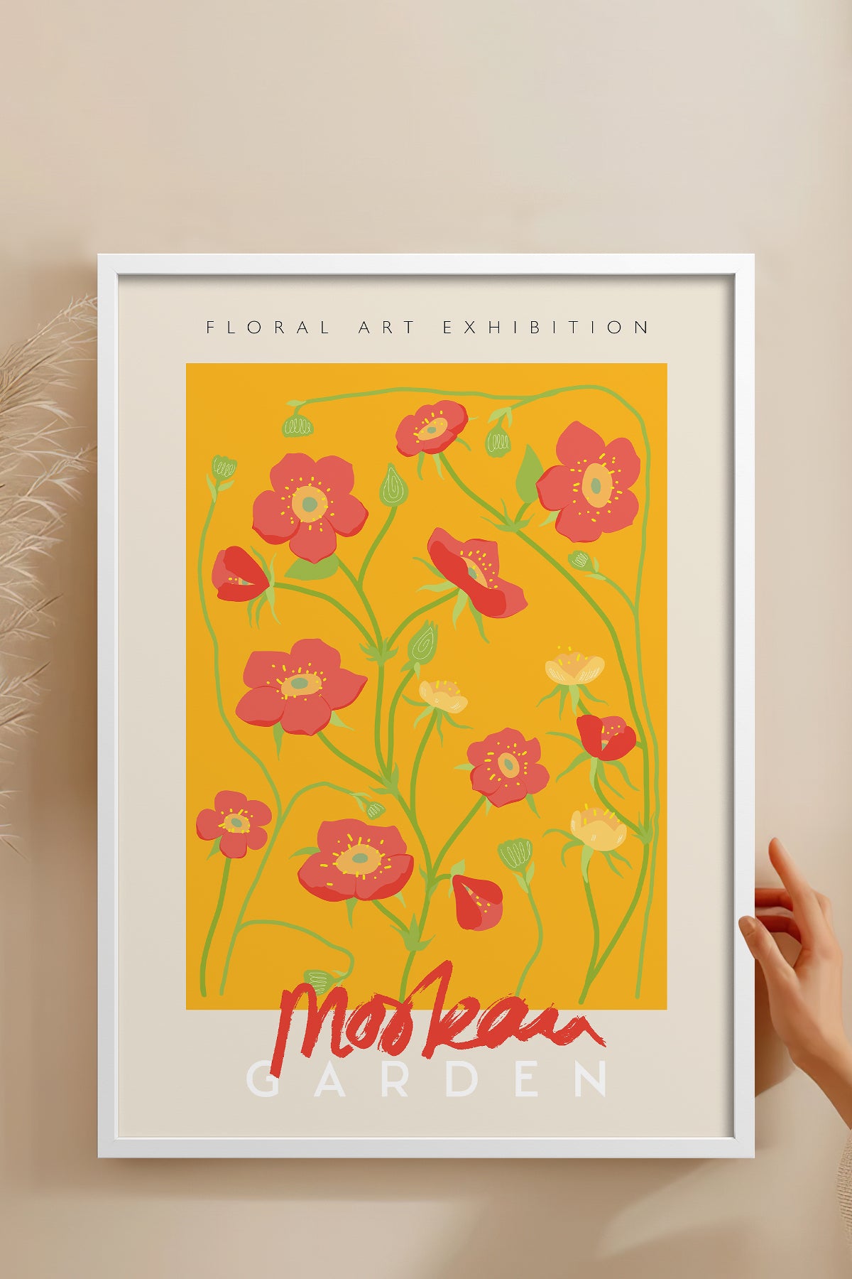 HOMEPACK Ahşap Çerçeveli Tablo Çerçeveli Poster Sanatsal Modern Duvar Dekoru ABSTRACT-35