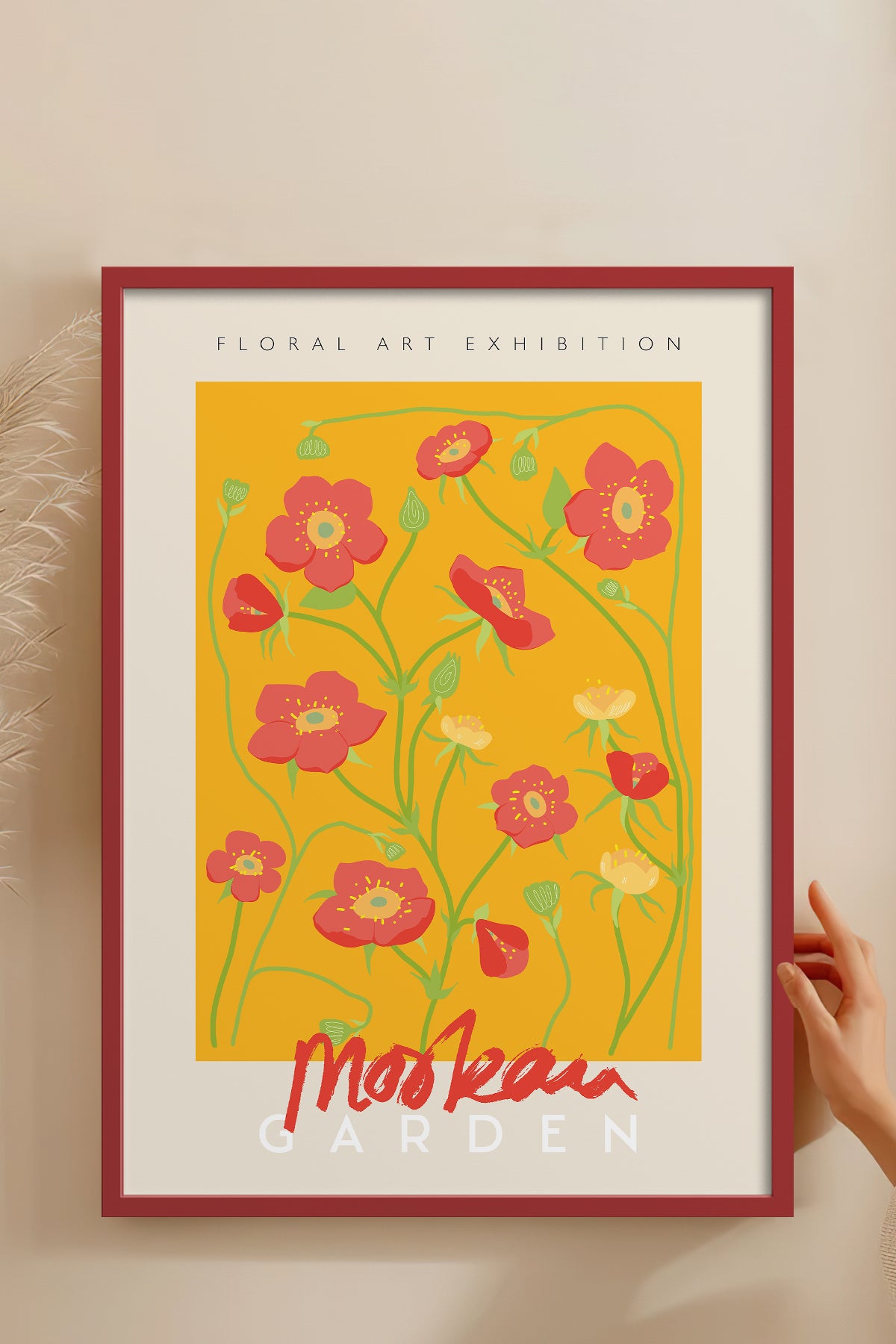 HOMEPACK Ahşap Çerçeveli Tablo Çerçeveli Poster Sanatsal Modern Duvar Dekoru ABSTRACT-35