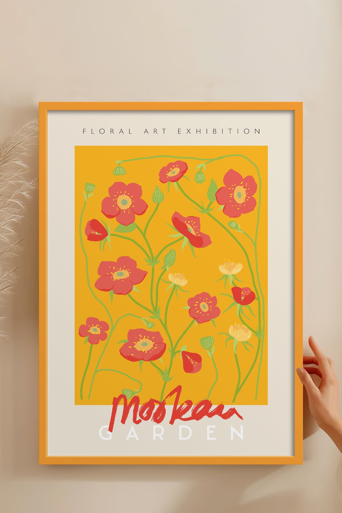 HOMEPACK Ahşap Çerçeveli Tablo Çerçeveli Poster Sanatsal Modern Duvar Dekoru ABSTRACT-35