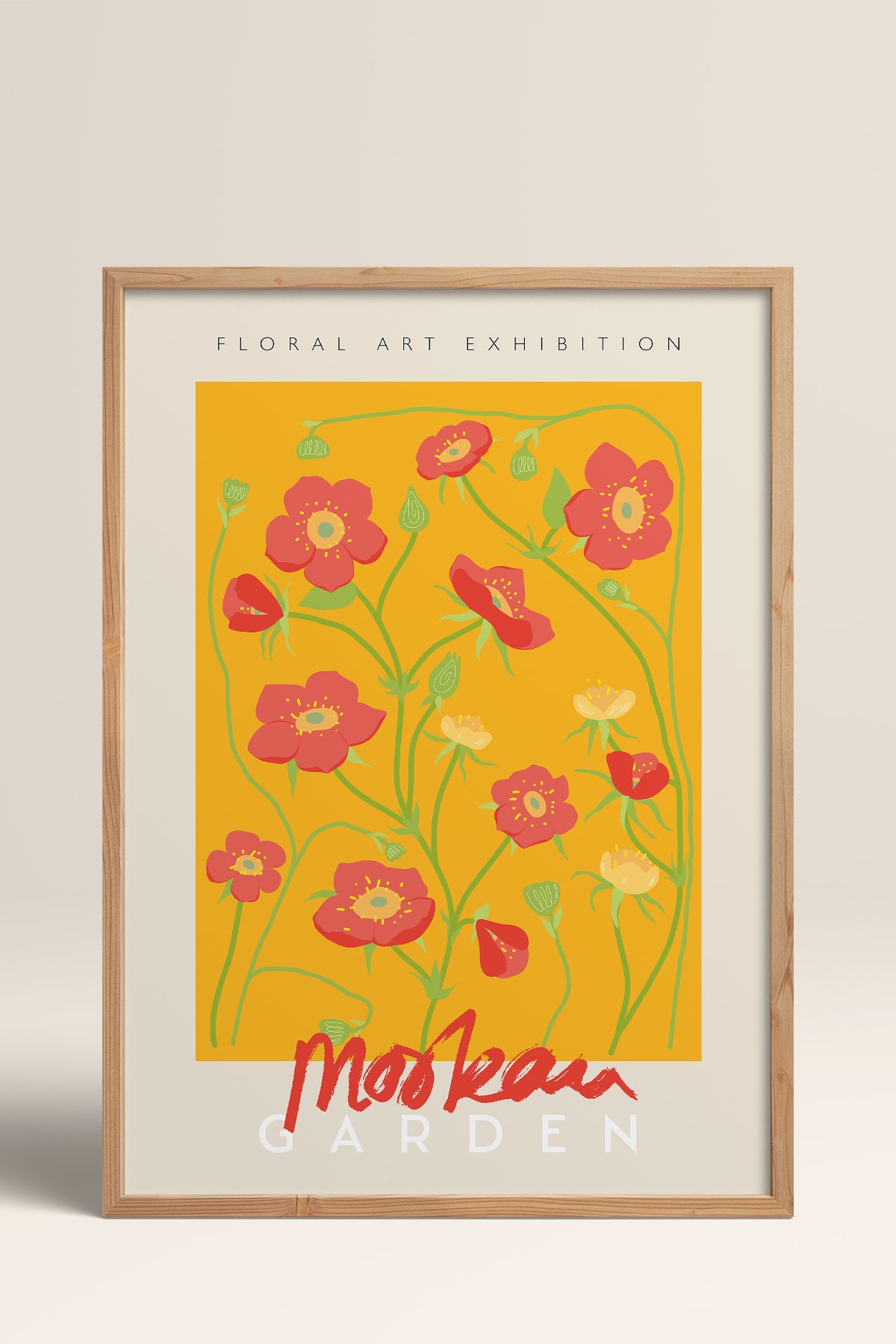 HOMEPACK Ahşap Çerçeveli Tablo Çerçeveli Poster Sanatsal Modern Duvar Dekoru ABSTRACT-35