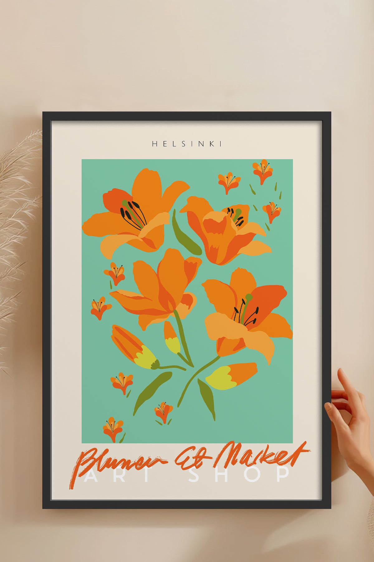 HOMEPACK Ahşap Çerçeveli Tablo Çerçeveli Poster Sanatsal Modern Duvar Dekoru ABSTRACT-43