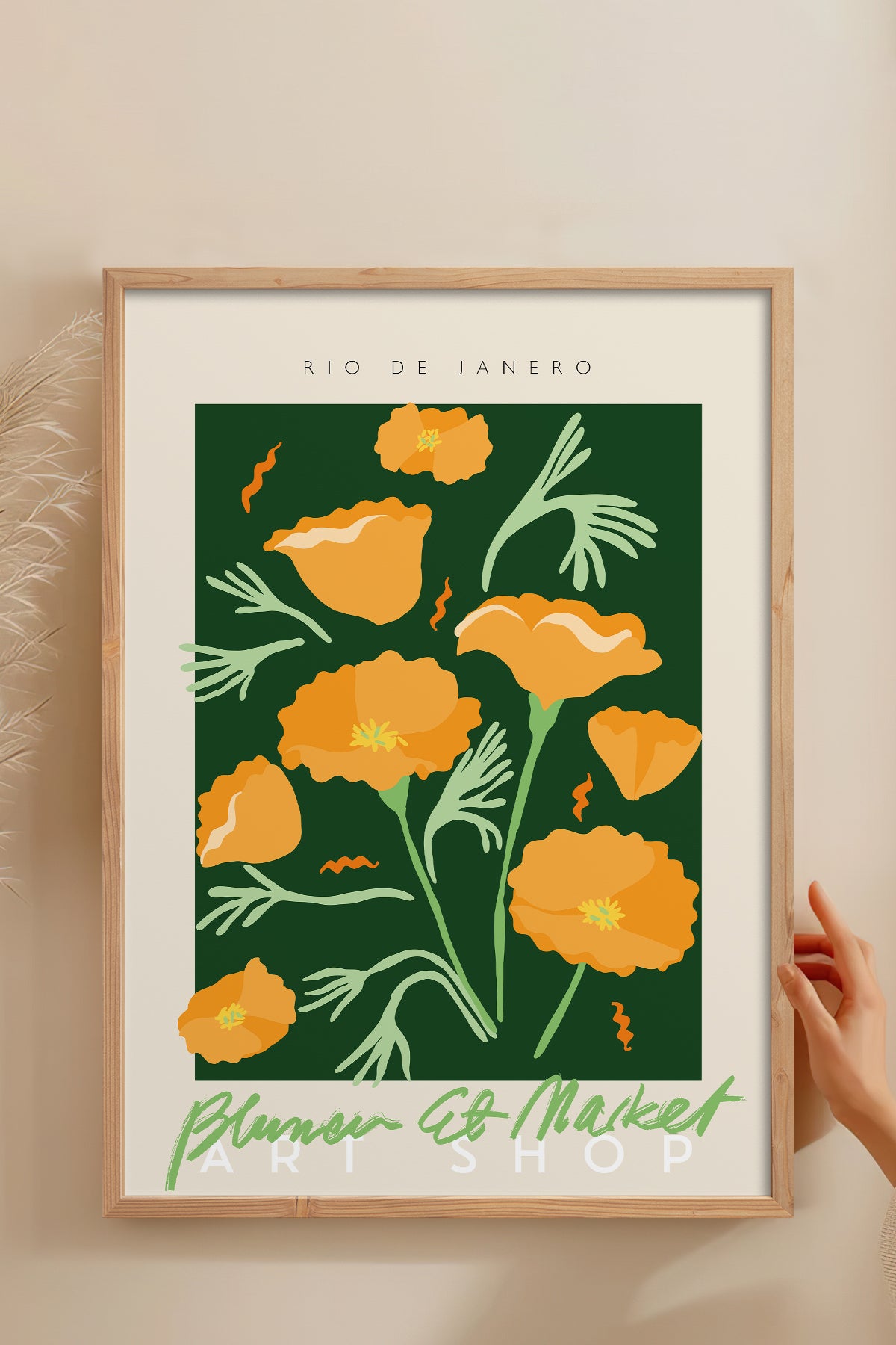 HOMEPACK Ahşap Çerçeveli Tablo Çerçeveli Poster Sanatsal Modern Duvar Dekoru ABSTRACT-46
