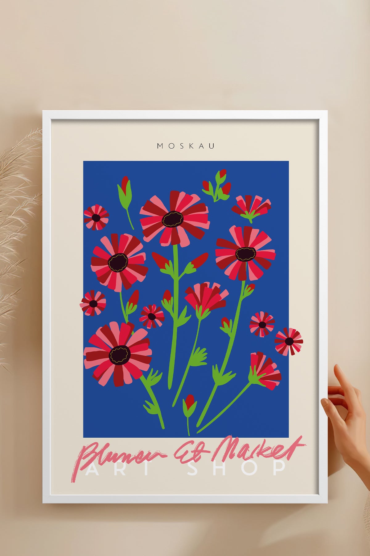 HOMEPACK Ahşap Çerçeveli Tablo Çerçeveli Poster Sanatsal Modern Duvar Dekoru ABSTRACT-47