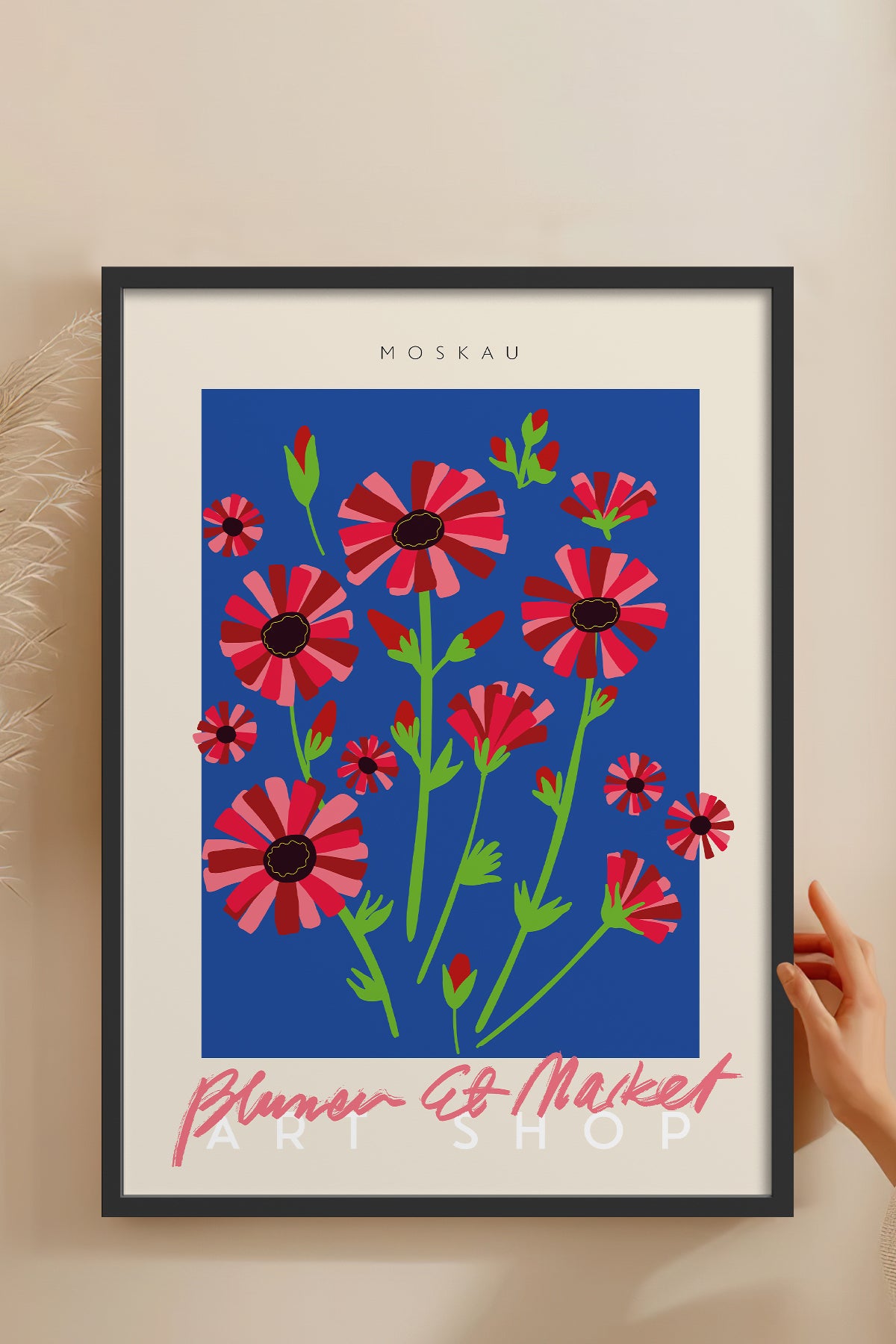 HOMEPACK Ahşap Çerçeveli Tablo Çerçeveli Poster Sanatsal Modern Duvar Dekoru ABSTRACT-47