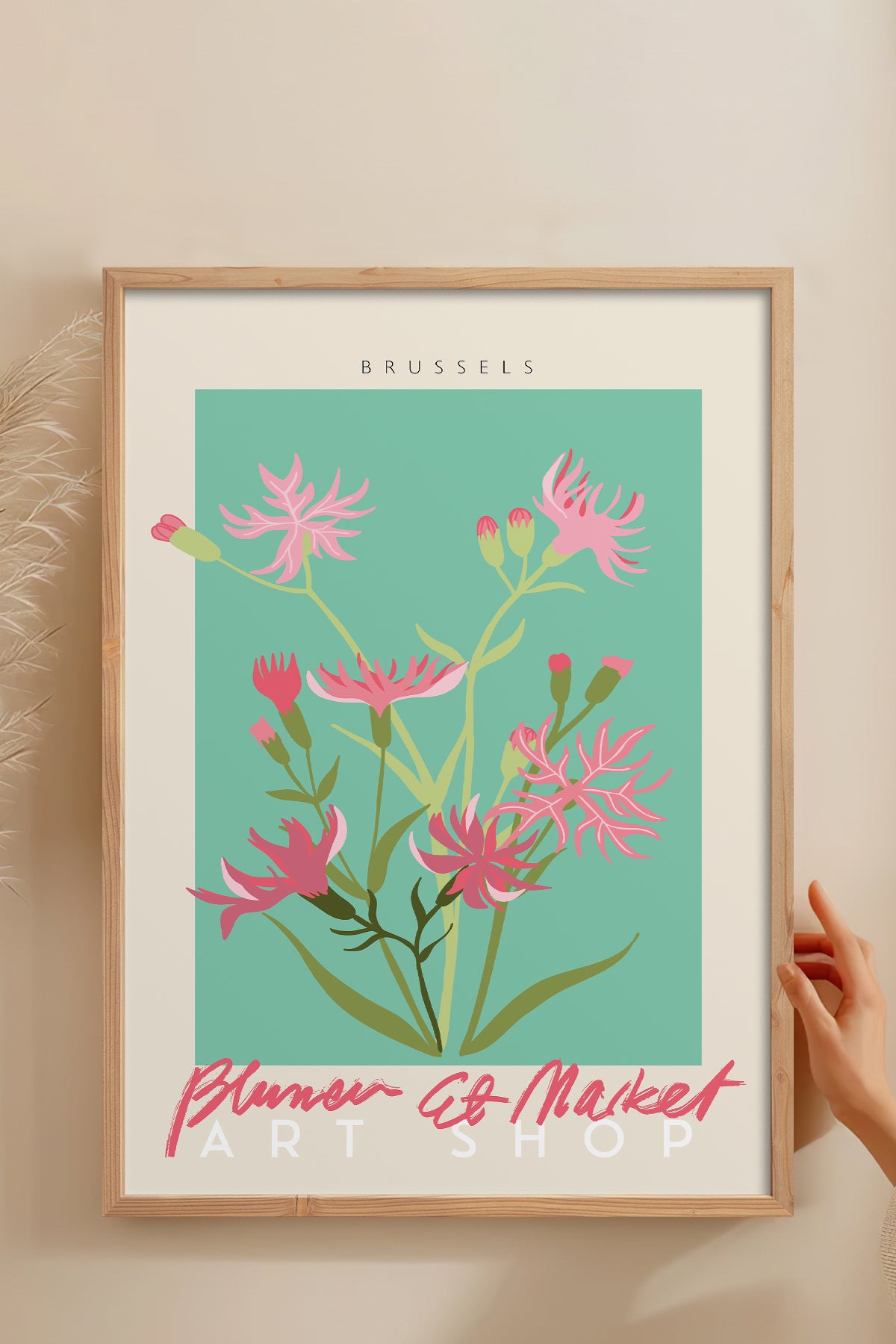 HOMEPACK Ahşap Çerçeveli Tablo Çerçeveli Poster Sanatsal Modern Duvar Dekoru ABSTRACT-48