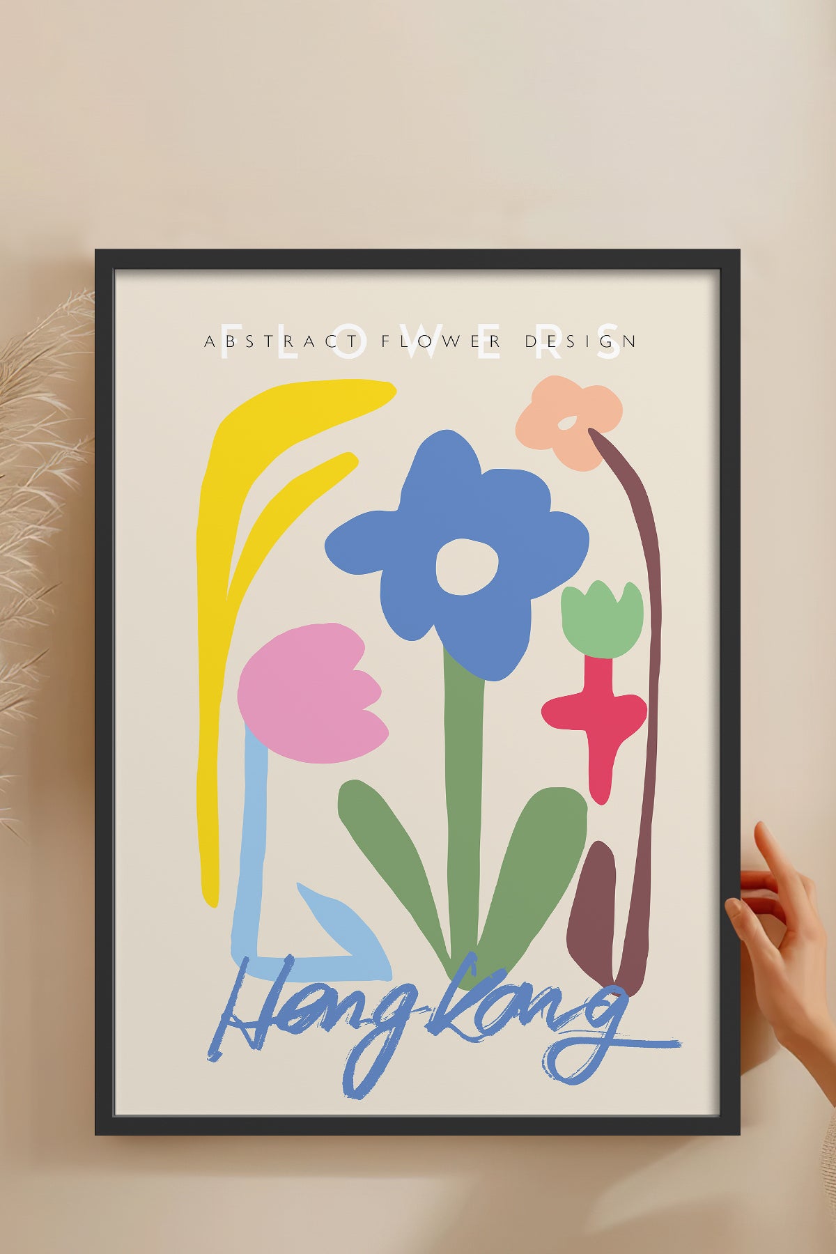 HOMEPACK Ahşap Çerçeveli Tablo Çerçeveli Poster Sanatsal Modern Duvar Dekoru ABSTRACT-61