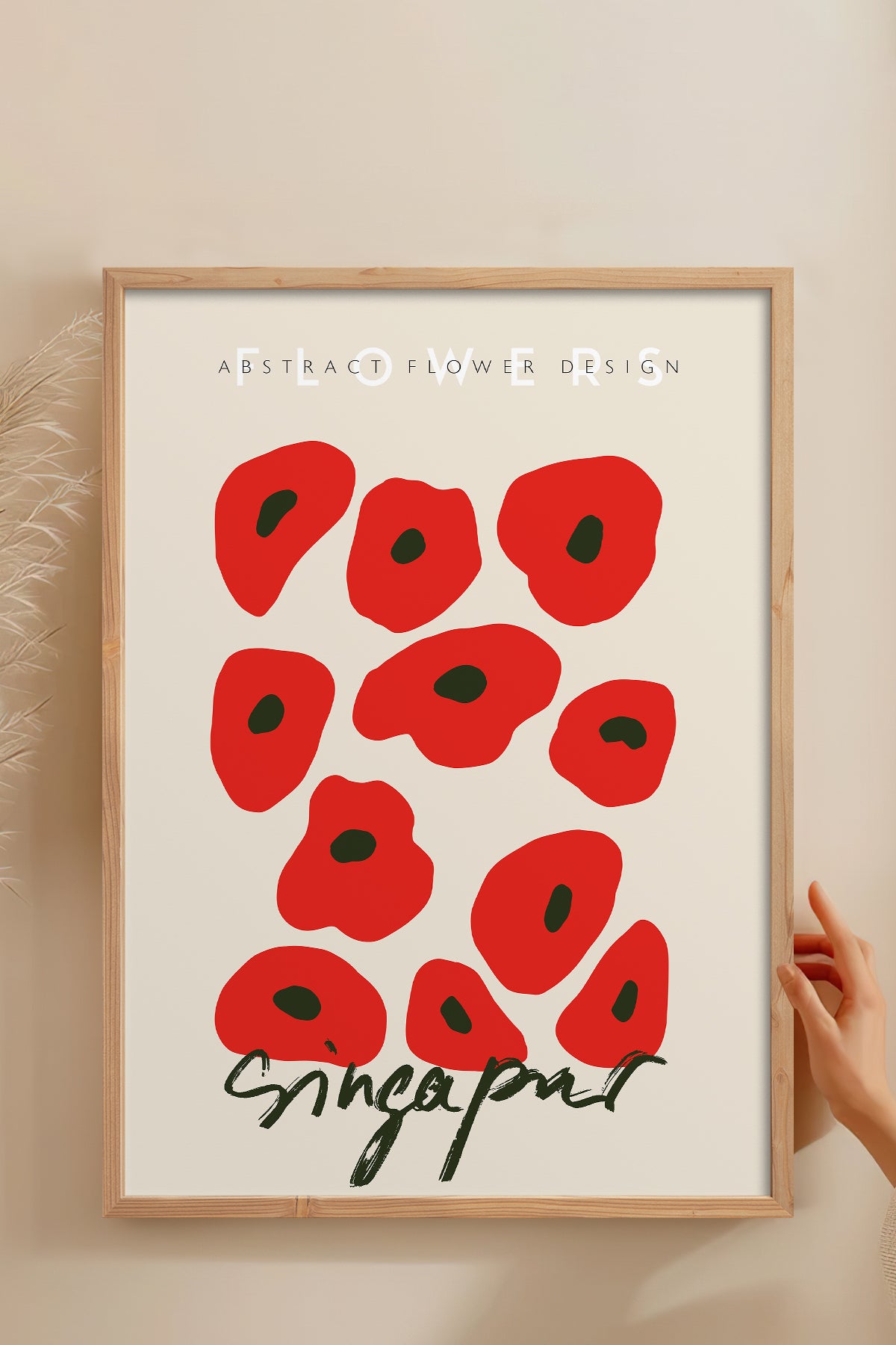 HOMEPACK Ahşap Çerçeveli Tablo Çerçeveli Poster Sanatsal Modern Duvar Dekoru ABSTRACT-71