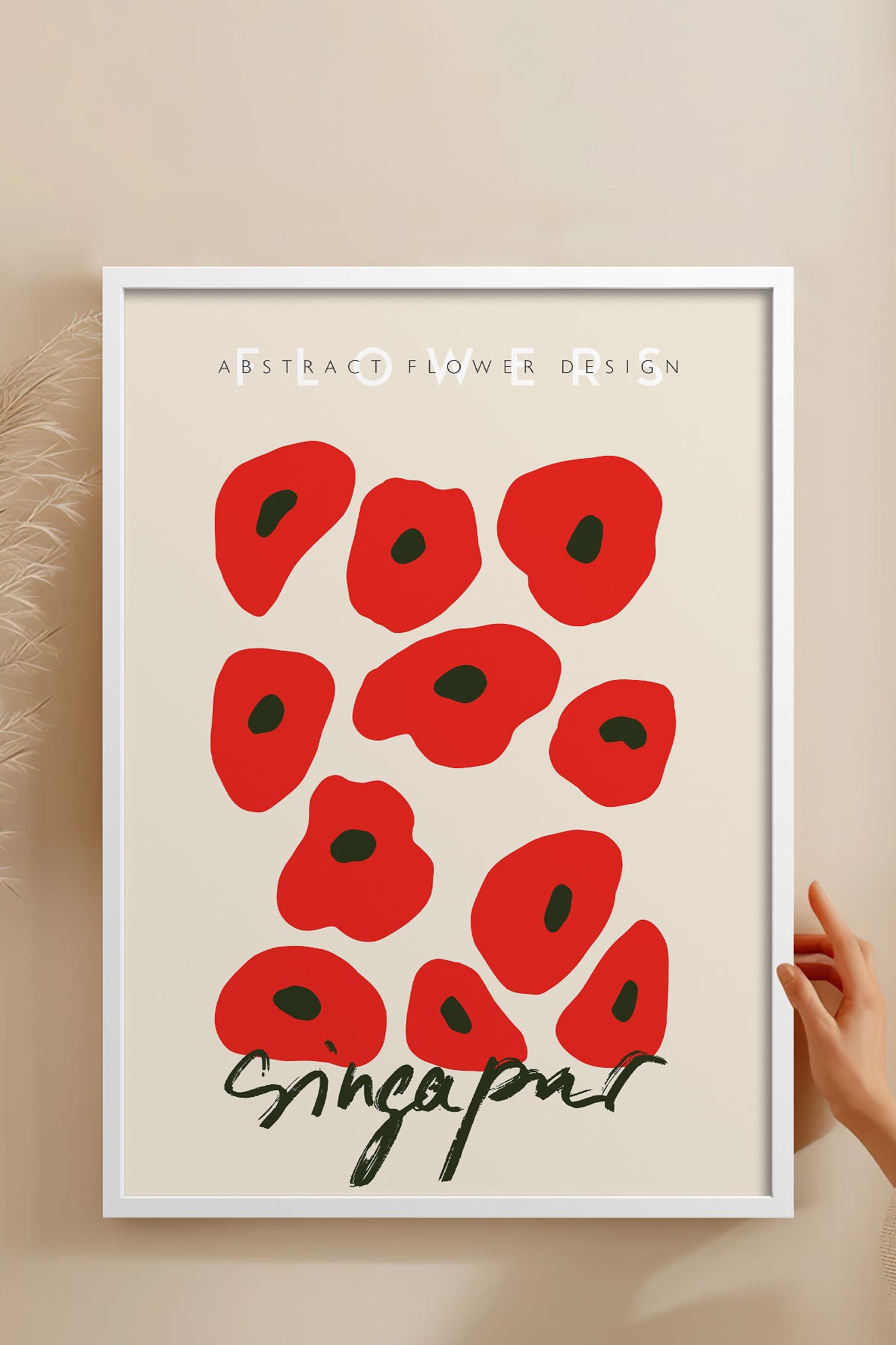 HOMEPACK Ahşap Çerçeveli Tablo Çerçeveli Poster Sanatsal Modern Duvar Dekoru ABSTRACT-71