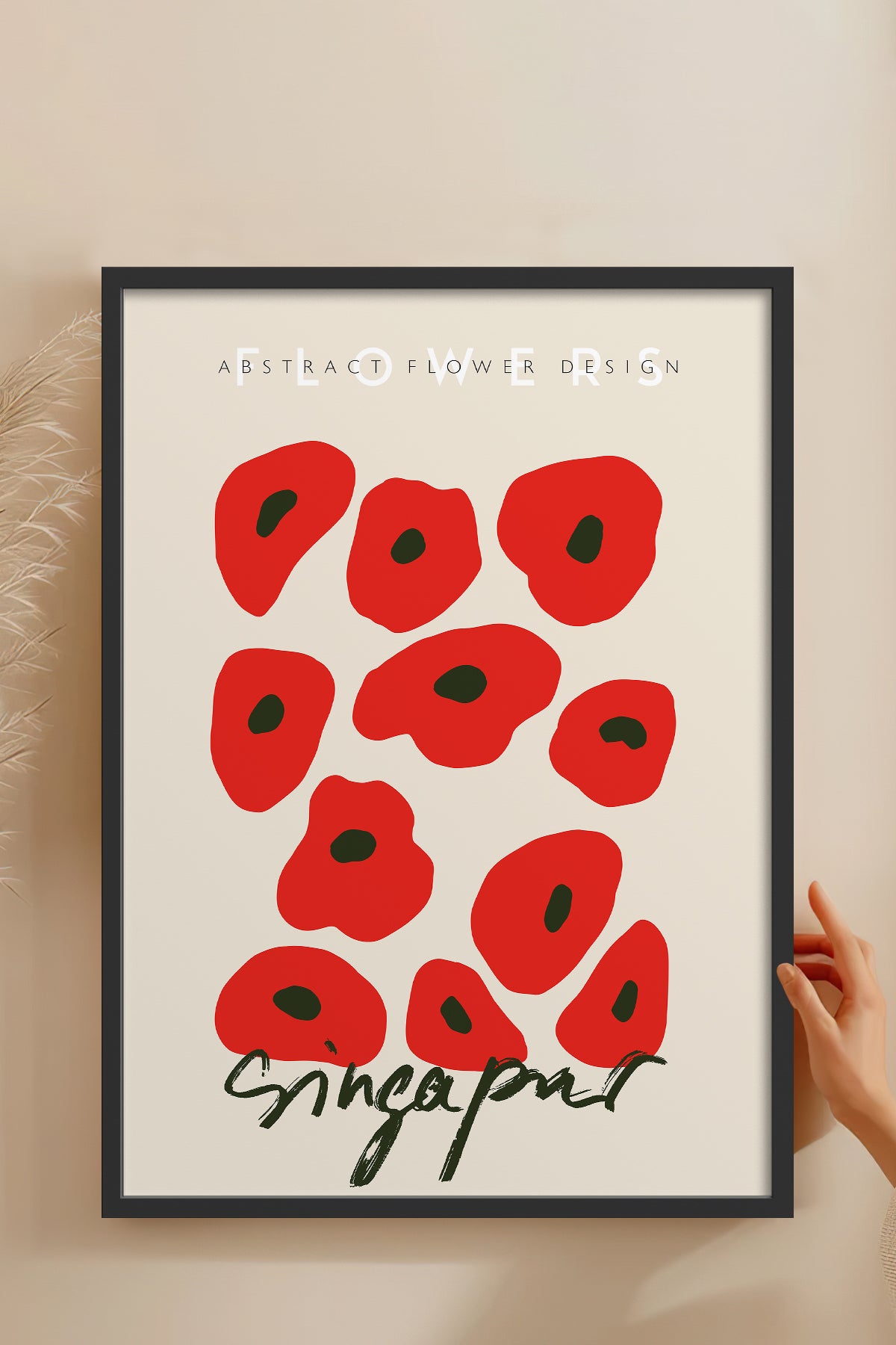 HOMEPACK Ahşap Çerçeveli Tablo Çerçeveli Poster Sanatsal Modern Duvar Dekoru ABSTRACT-71