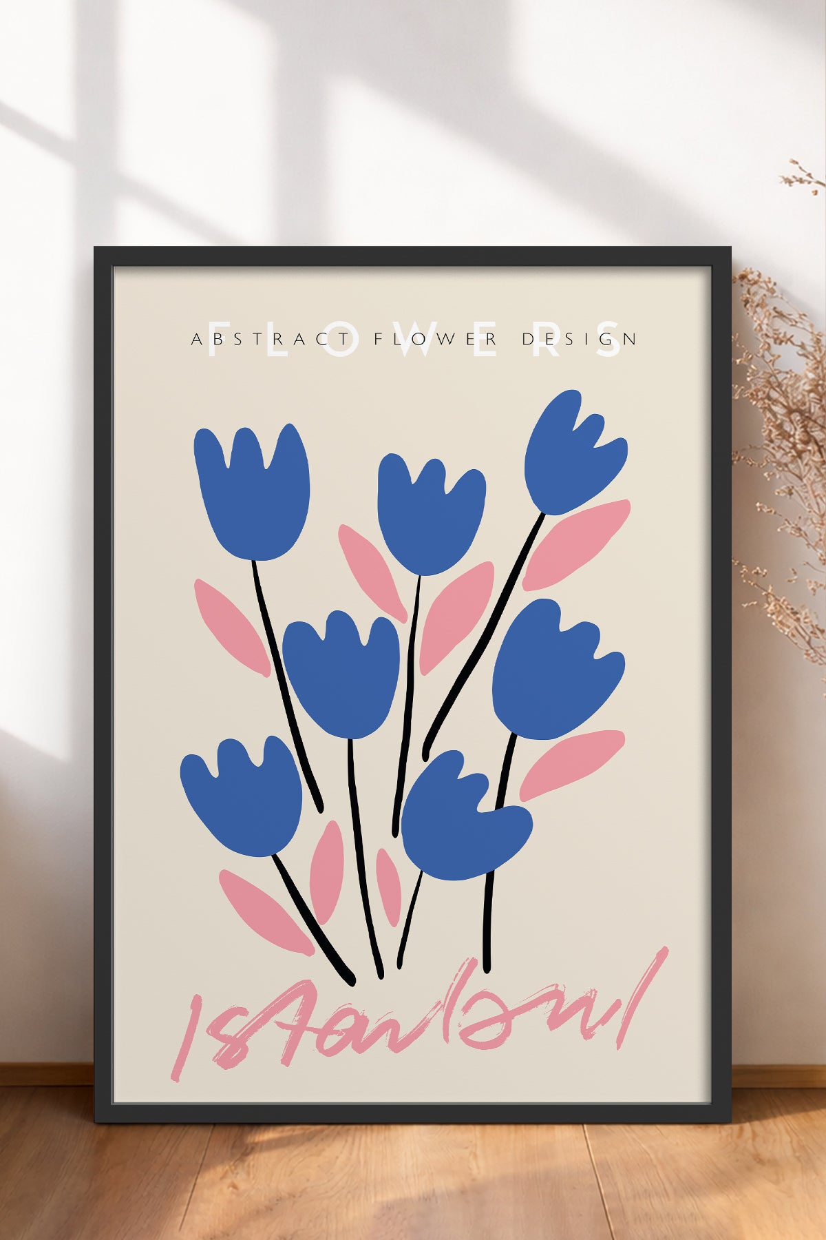 HOMEPACK Ahşap Çerçeveli Tablo Çerçeveli Poster Sanatsal Modern Duvar Dekoru ABSTRACT-72