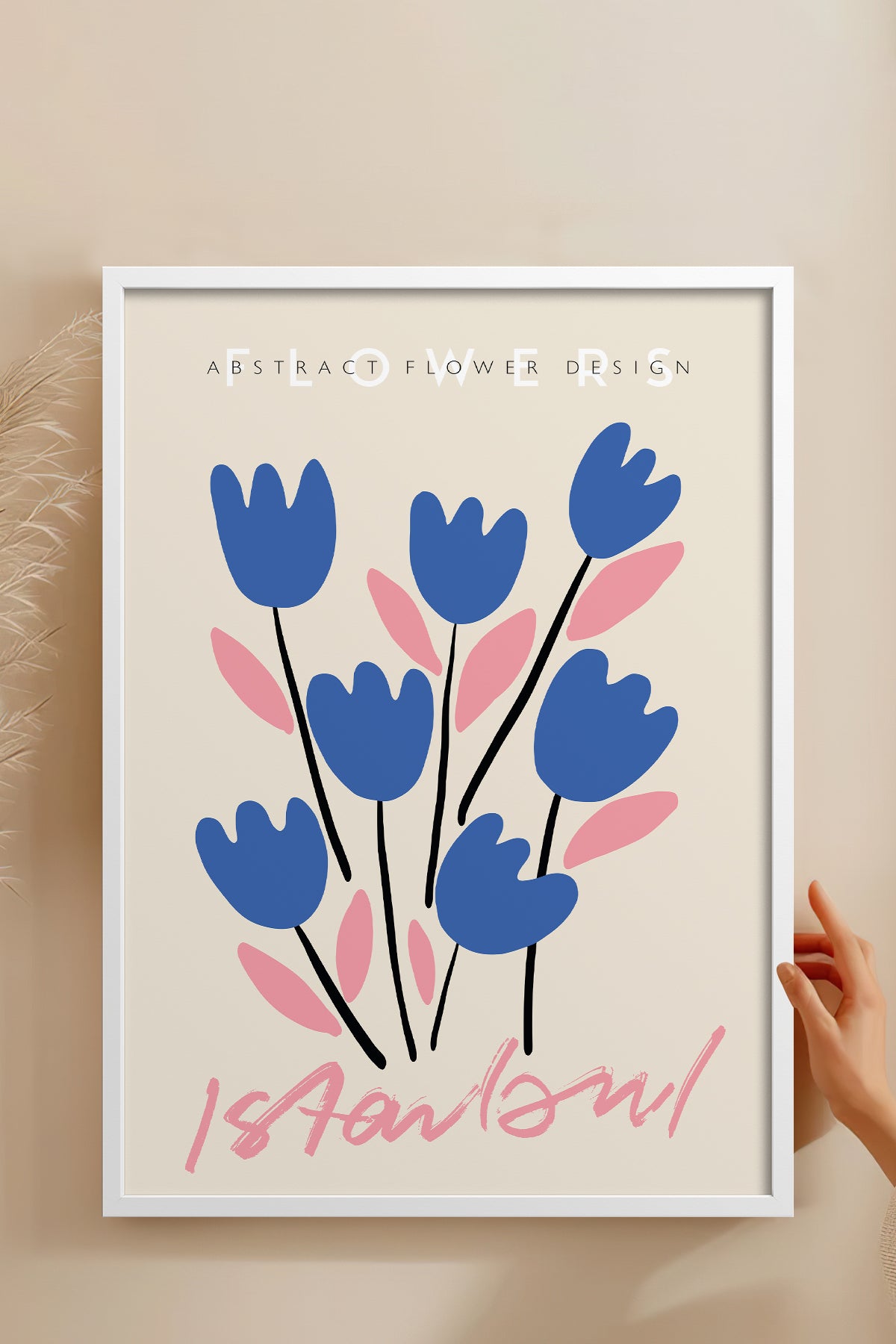 HOMEPACK Ahşap Çerçeveli Tablo Çerçeveli Poster Sanatsal Modern Duvar Dekoru ABSTRACT-72