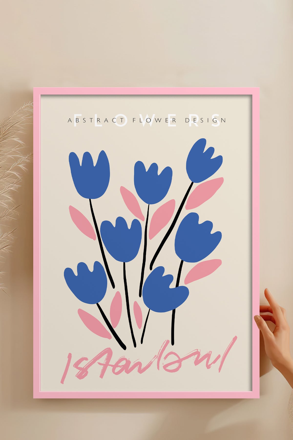 HOMEPACK Ahşap Çerçeveli Tablo Çerçeveli Poster Sanatsal Modern Duvar Dekoru ABSTRACT-72