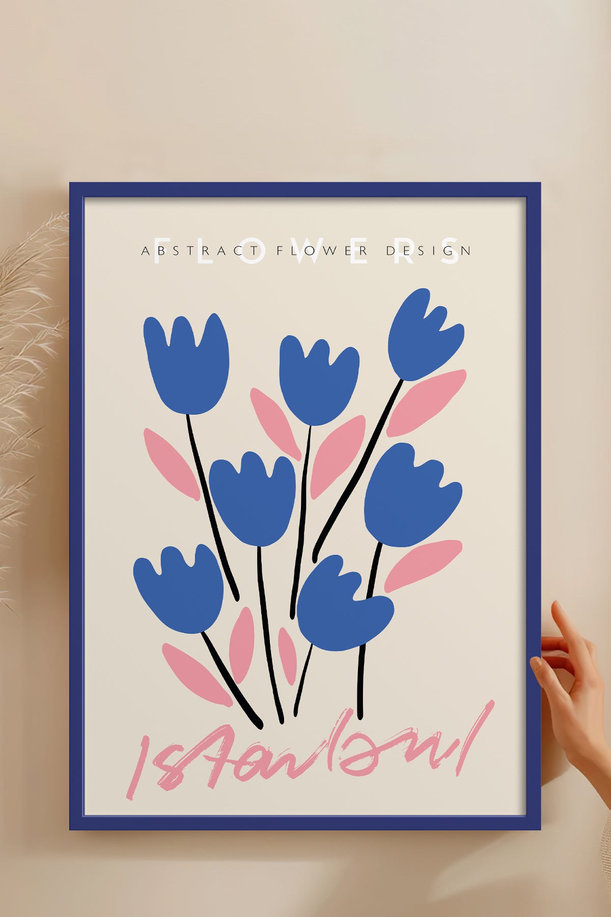 HOMEPACK Ahşap Çerçeveli Tablo Çerçeveli Poster Sanatsal Modern Duvar Dekoru ABSTRACT-72