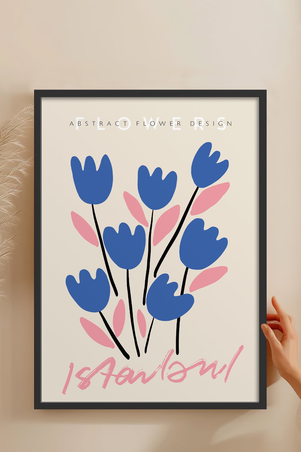 HOMEPACK Ahşap Çerçeveli Tablo Çerçeveli Poster Sanatsal Modern Duvar Dekoru ABSTRACT-72