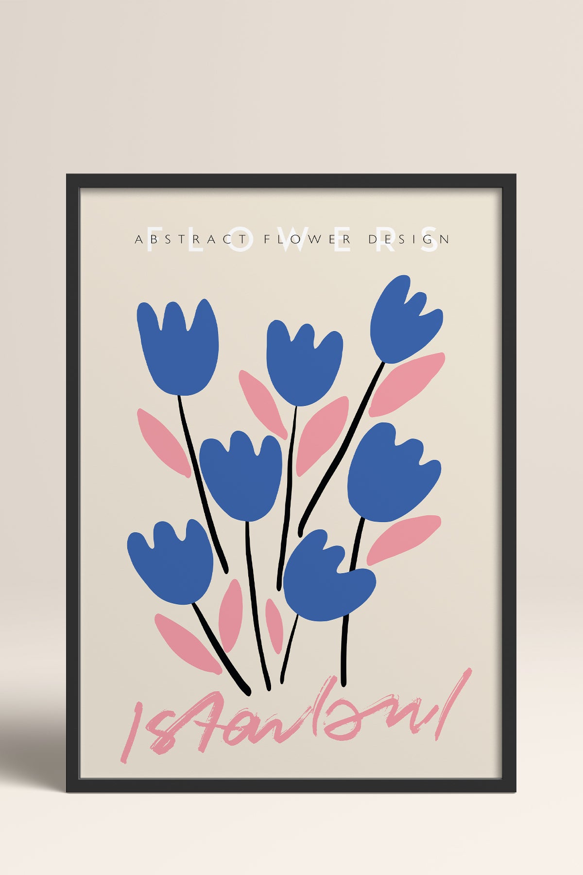 HOMEPACK Ahşap Çerçeveli Tablo Çerçeveli Poster Sanatsal Modern Duvar Dekoru ABSTRACT-72