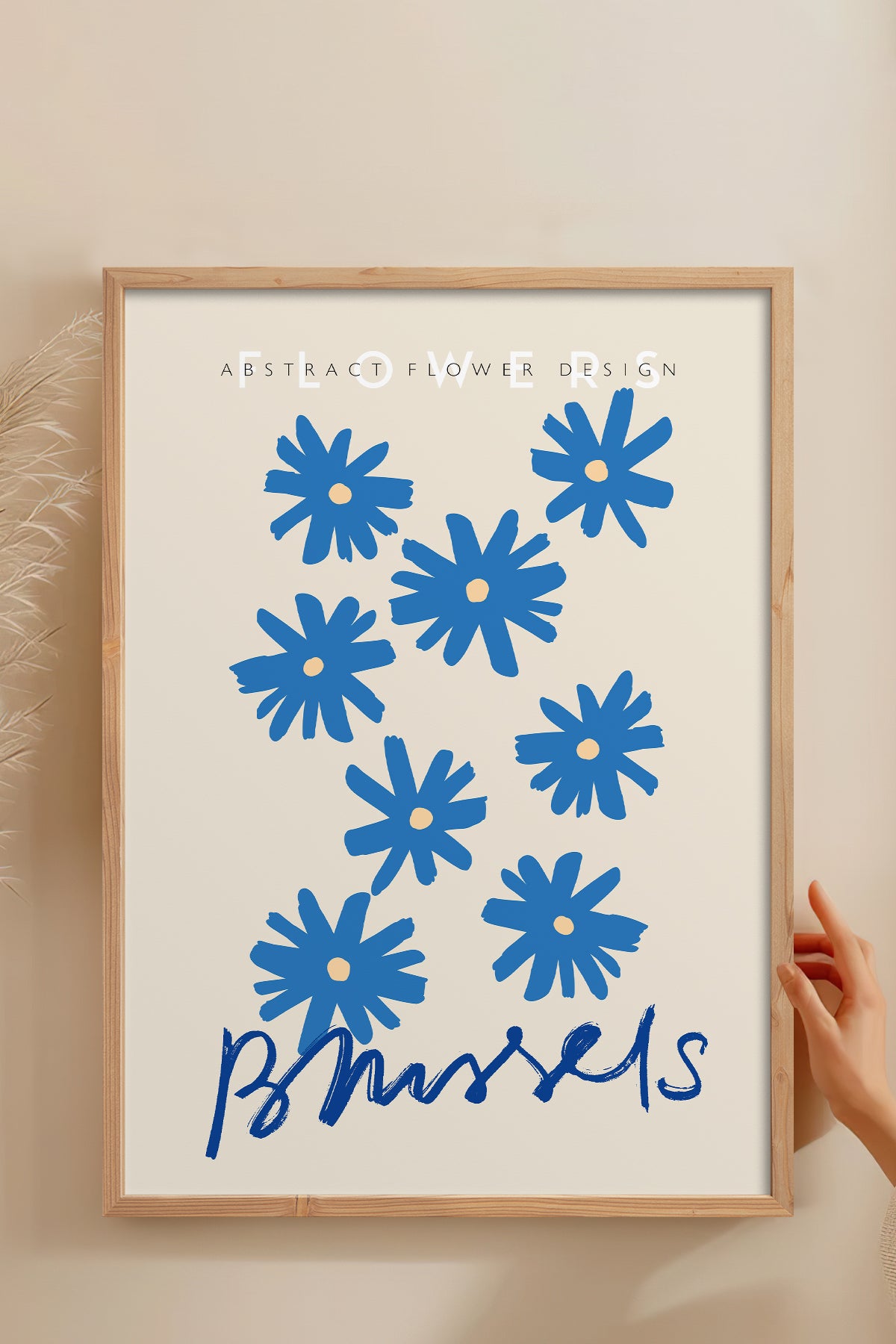 HOMEPACK Ahşap Çerçeveli Tablo Çerçeveli Poster Sanatsal Modern Duvar Dekoru ABSTRACT-75