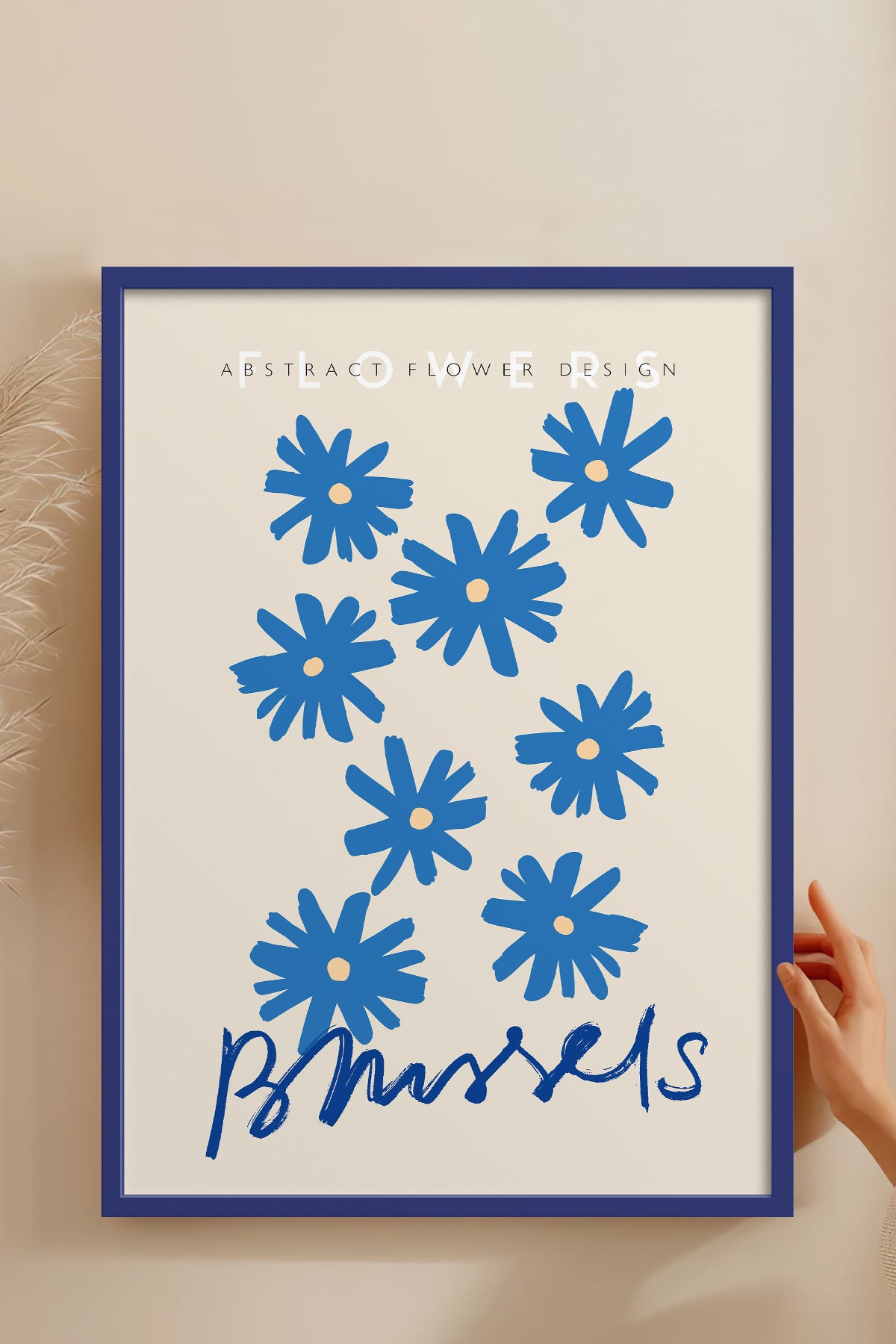 HOMEPACK Ahşap Çerçeveli Tablo Çerçeveli Poster Sanatsal Modern Duvar Dekoru ABSTRACT-75