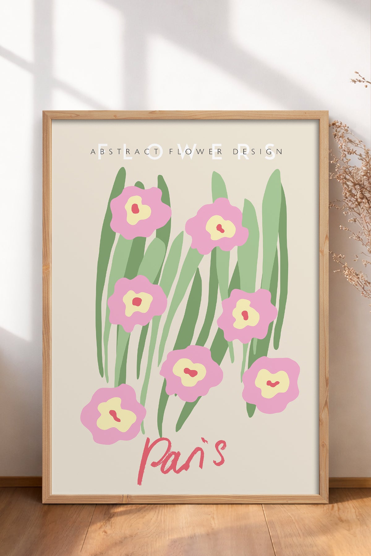 HOMEPACK Ahşap Çerçeveli Tablo Çerçeveli Poster Sanatsal Modern Duvar Dekoru ABSTRACT-76