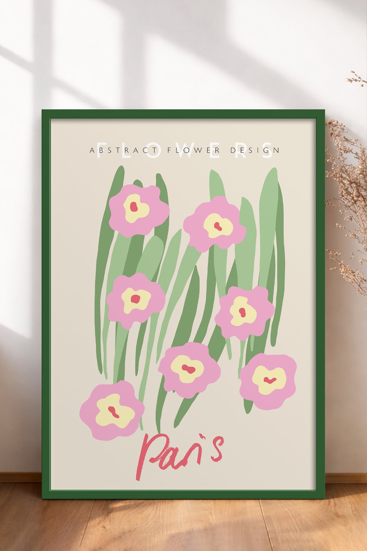 HOMEPACK Ahşap Çerçeveli Tablo Çerçeveli Poster Sanatsal Modern Duvar Dekoru ABSTRACT-76