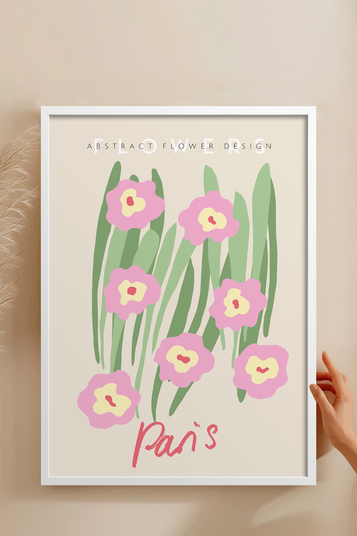 HOMEPACK Ahşap Çerçeveli Tablo Çerçeveli Poster Sanatsal Modern Duvar Dekoru ABSTRACT-76