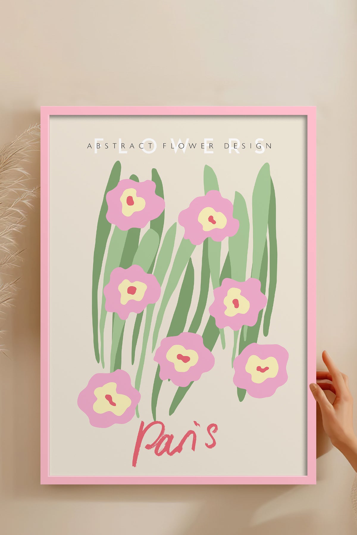 HOMEPACK Ahşap Çerçeveli Tablo Çerçeveli Poster Sanatsal Modern Duvar Dekoru ABSTRACT-76