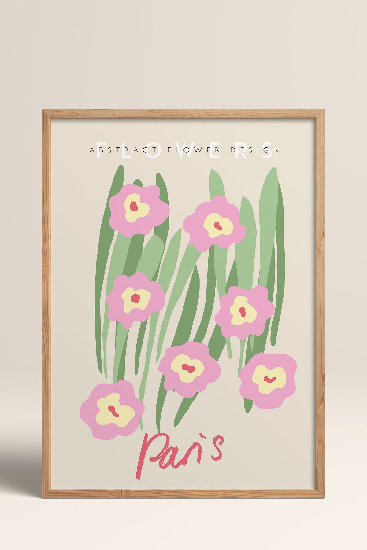 HOMEPACK Ahşap Çerçeveli Tablo Çerçeveli Poster Sanatsal Modern Duvar Dekoru ABSTRACT-76