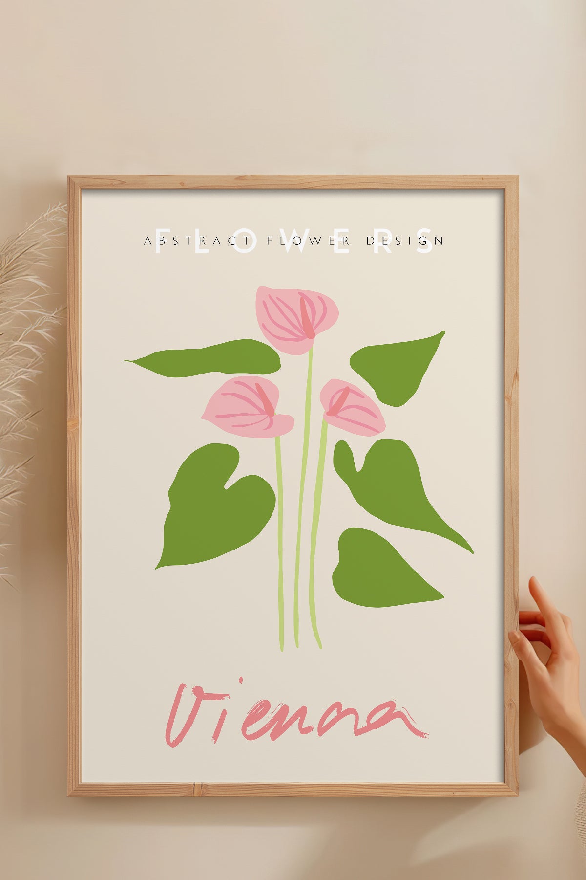 HOMEPACK Ahşap Çerçeveli Tablo Çerçeveli Poster Sanatsal Modern Duvar Dekoru ABSTRACT-77