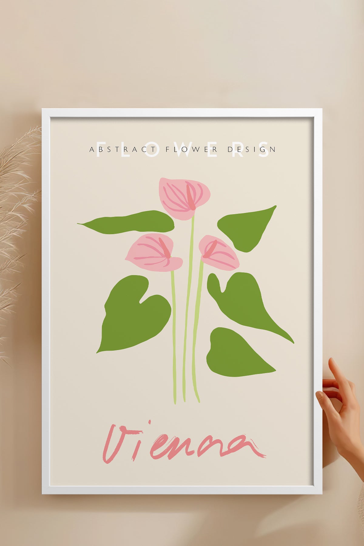 HOMEPACK Ahşap Çerçeveli Tablo Çerçeveli Poster Sanatsal Modern Duvar Dekoru ABSTRACT-77